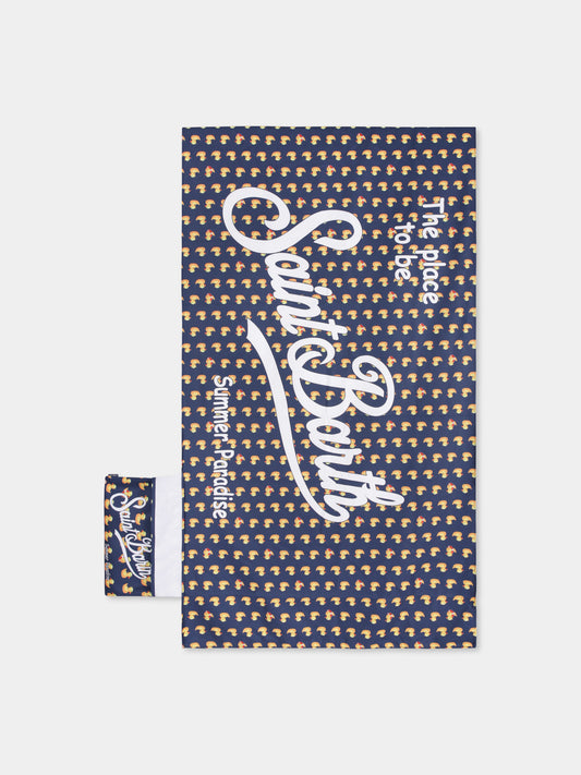 Telo mare blu per bambino con ducky e logo,Mc2 Saint Barth,AID0001 02678H