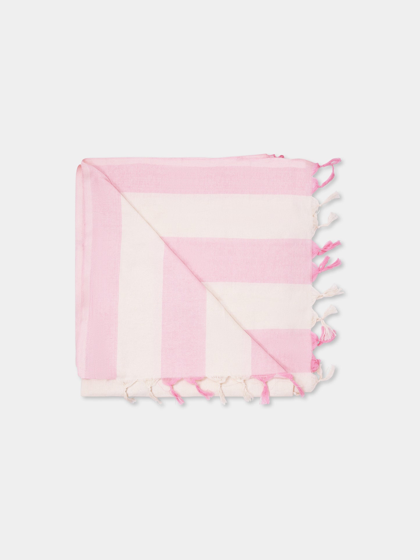 Telo mare rosa per bambina con logo
