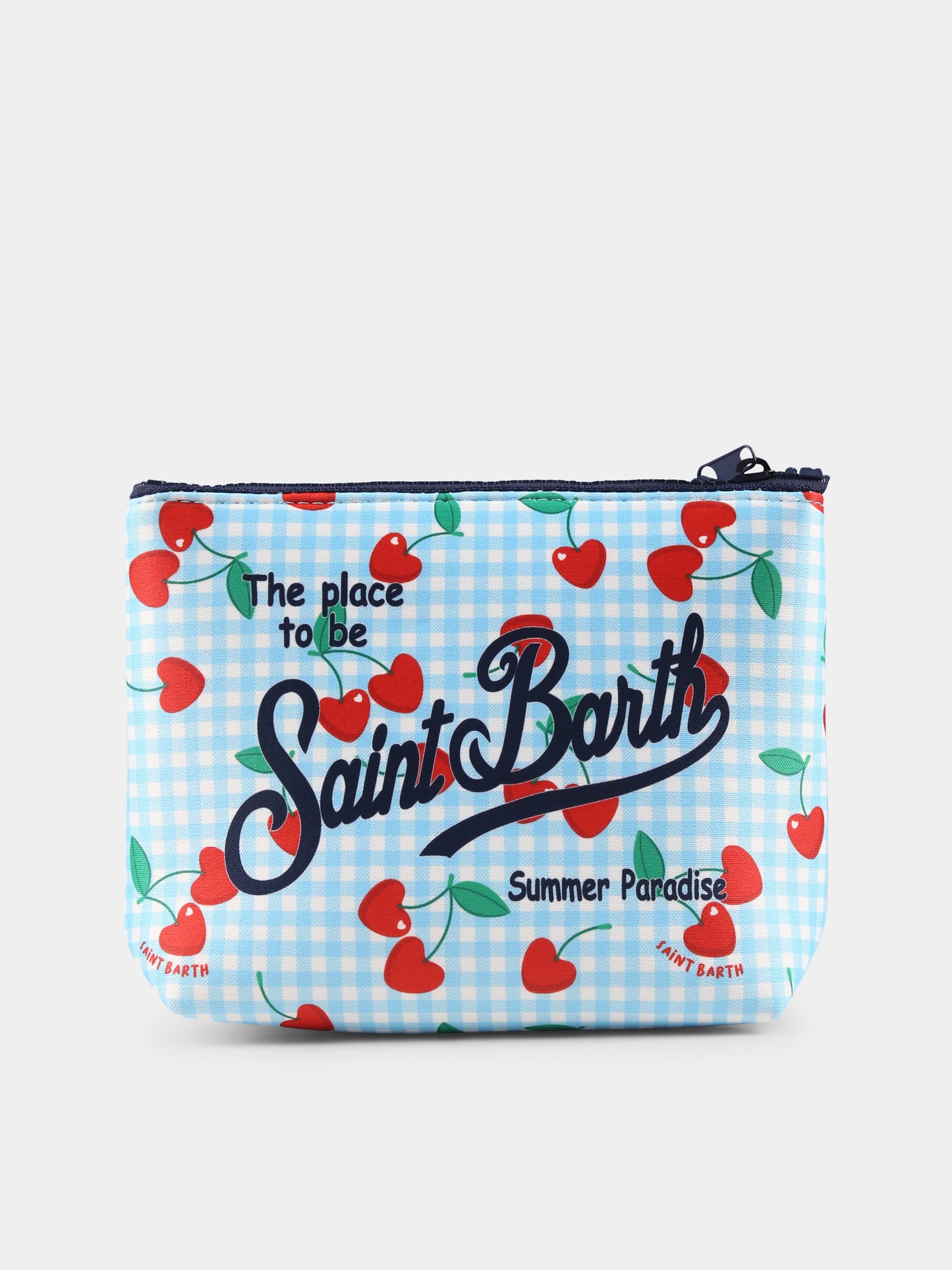 Pochette Aline celeste per bambina con logo e ciliegie,Mc2 Saint Barth,ALIN001 04466H