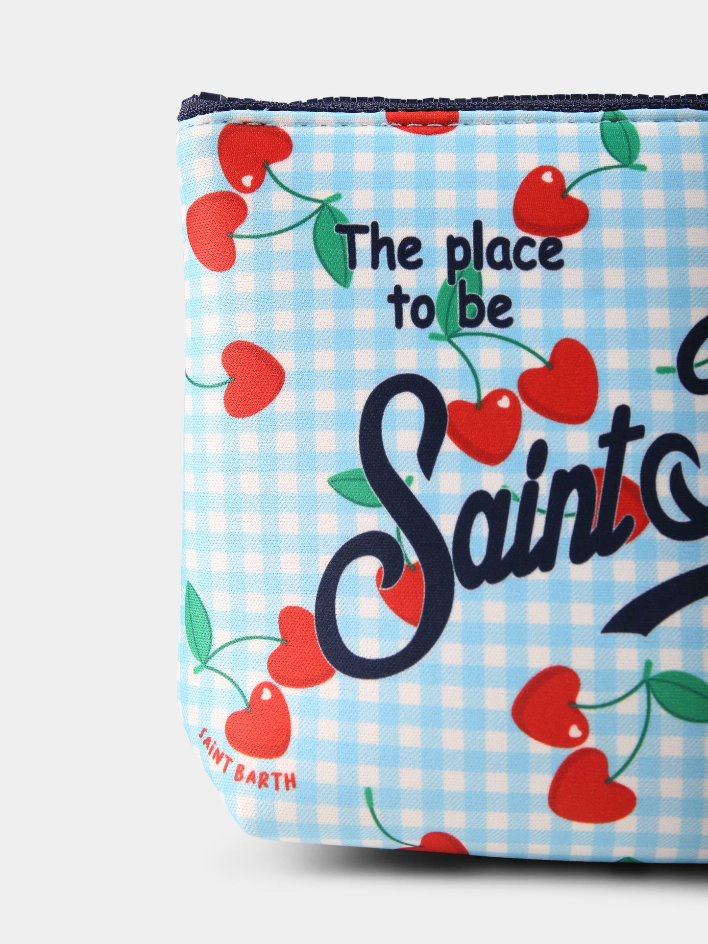 Pochette Aline celeste per bambina con logo e ciliegie,Mc2 Saint Barth,ALIN001 04466H