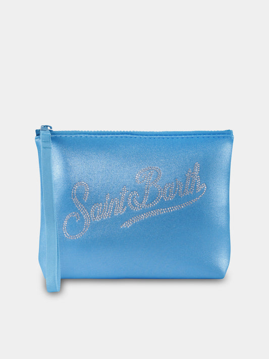 Pochette Aline azzurra per bambina con logo,Mc2 Saint Barth,ALI0009 01307H