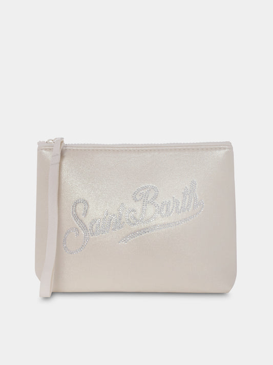 Pochette Aline beige per bambina con logo