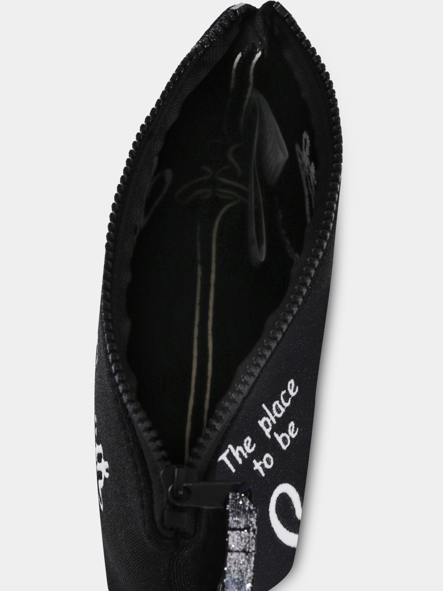 Pochette nera per bambina con logo