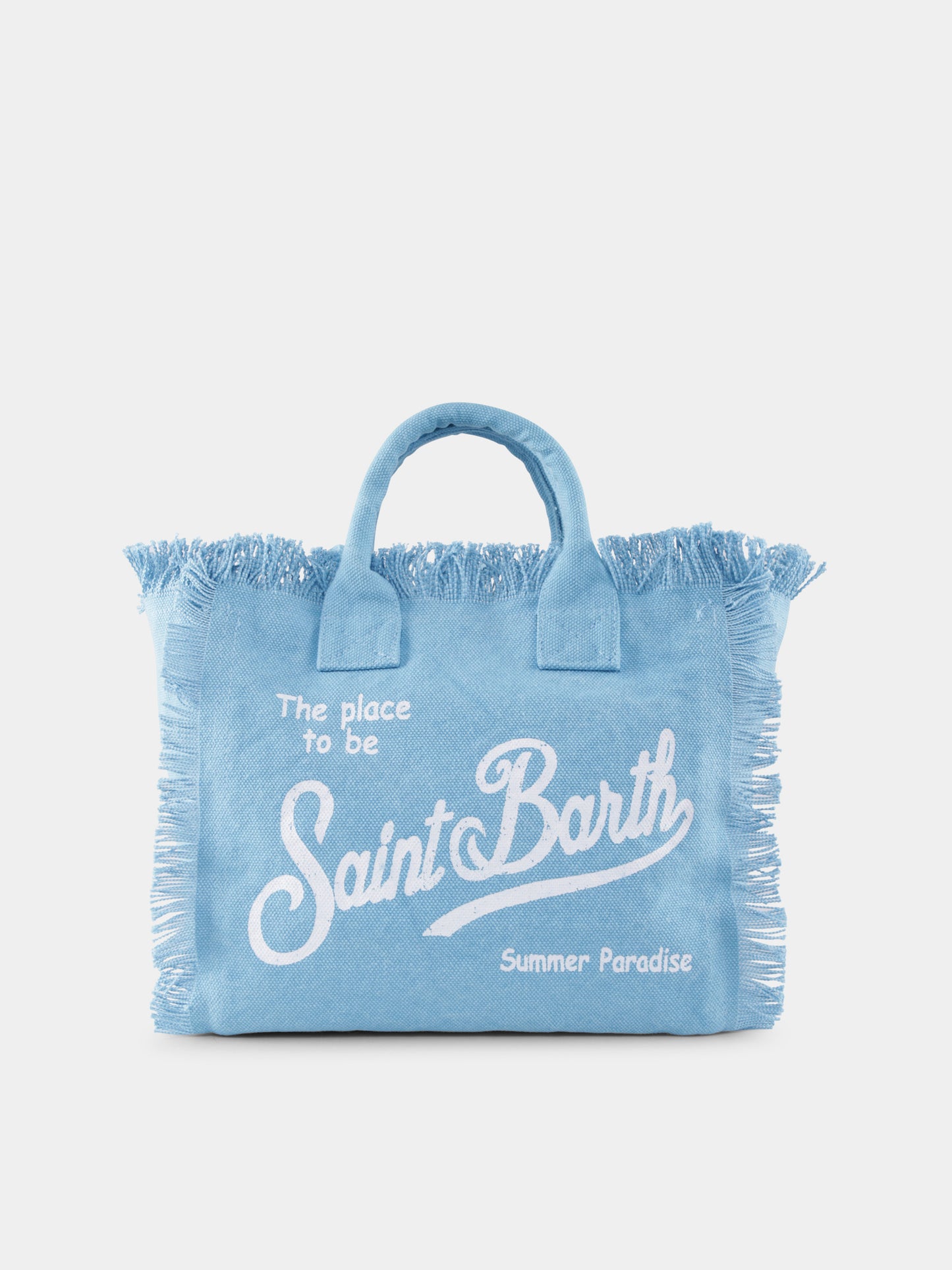 Borsa mare Colette celeste per bambina con logo