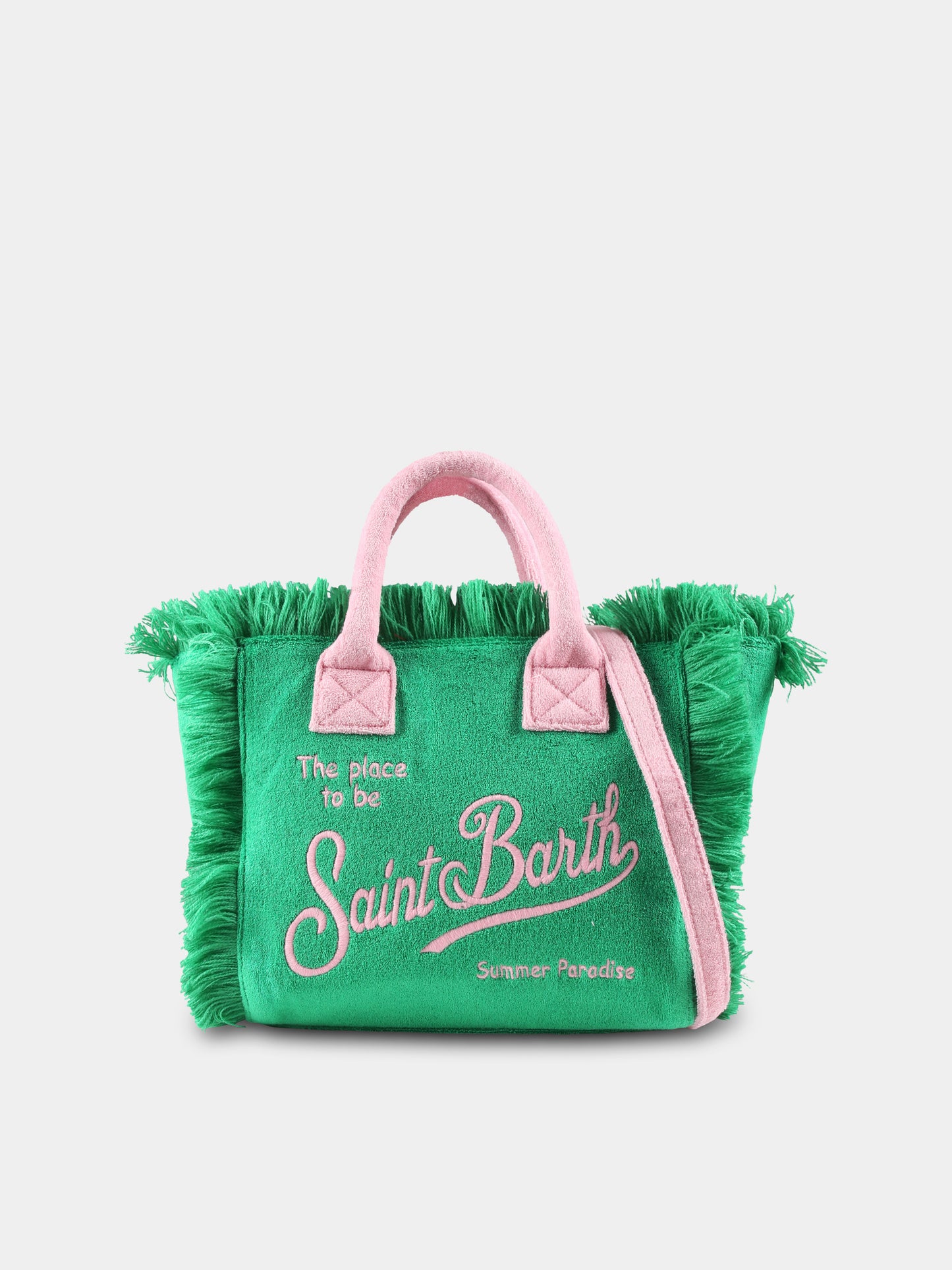 Borsa mare Colette verde per bambina con logo,Mc2 Saint Barth,COL0005 04234H