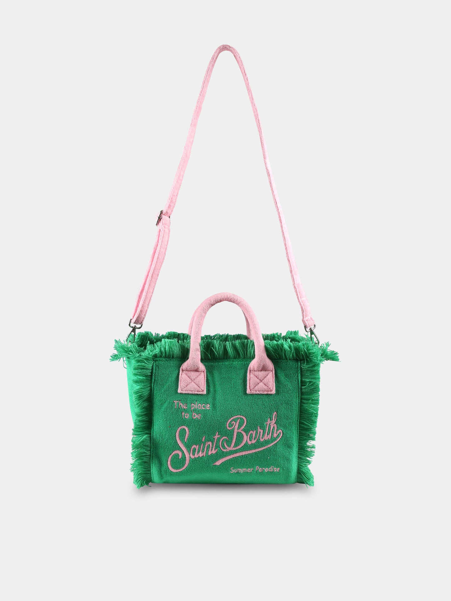 Borsa mare Colette verde per bambina con logo,Mc2 Saint Barth,COL0005 04234H