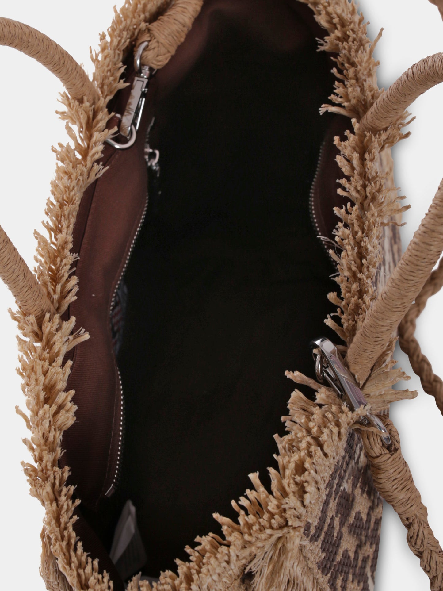 Borsa mare Colette beige per bambina con stampa maculata e logo,Mc2 Saint Barth,COL0017 00176H