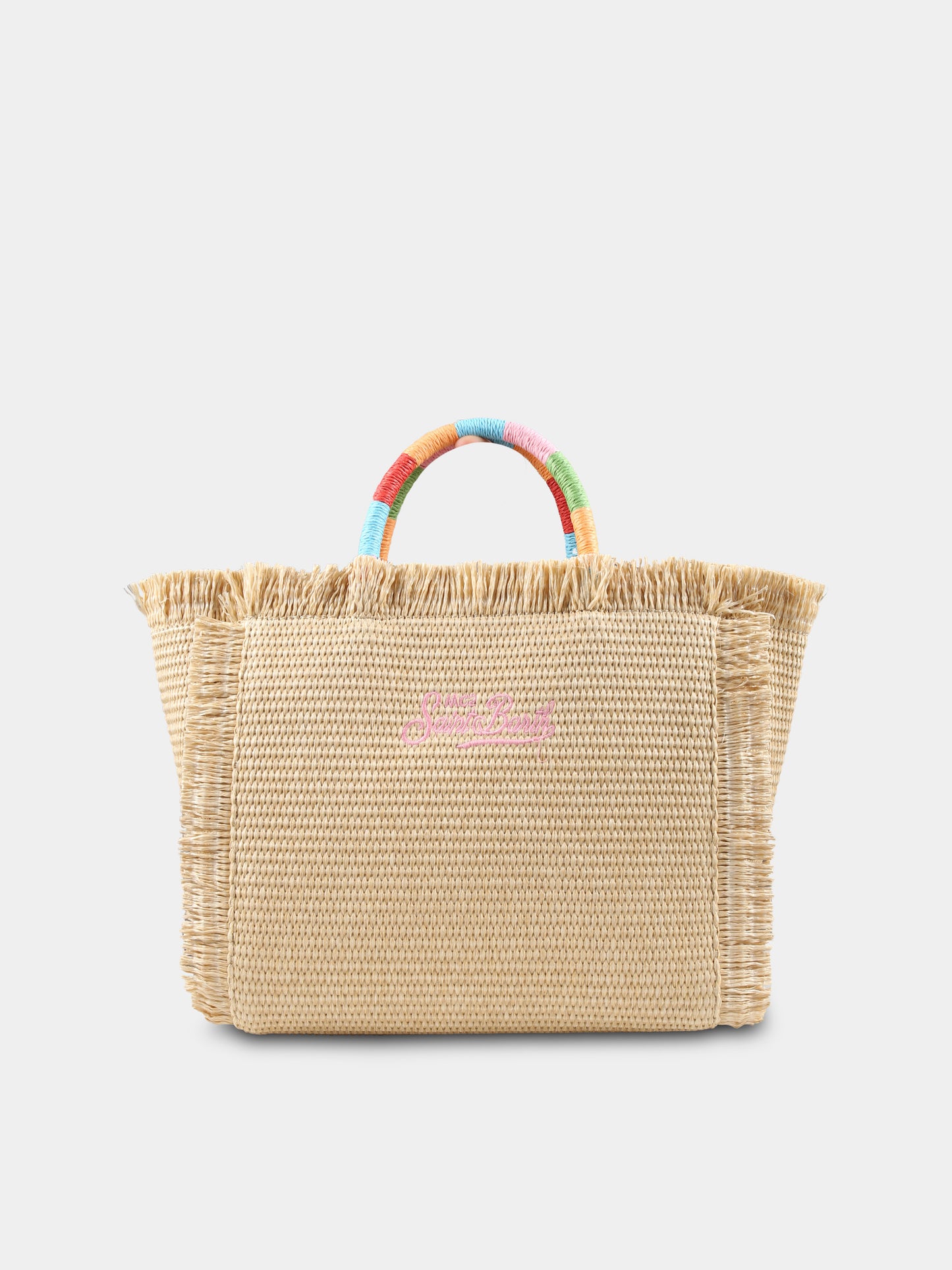 Borsa mare Colette beige per bambina con logo,Mc2 Saint Barth,COL0017 00174H