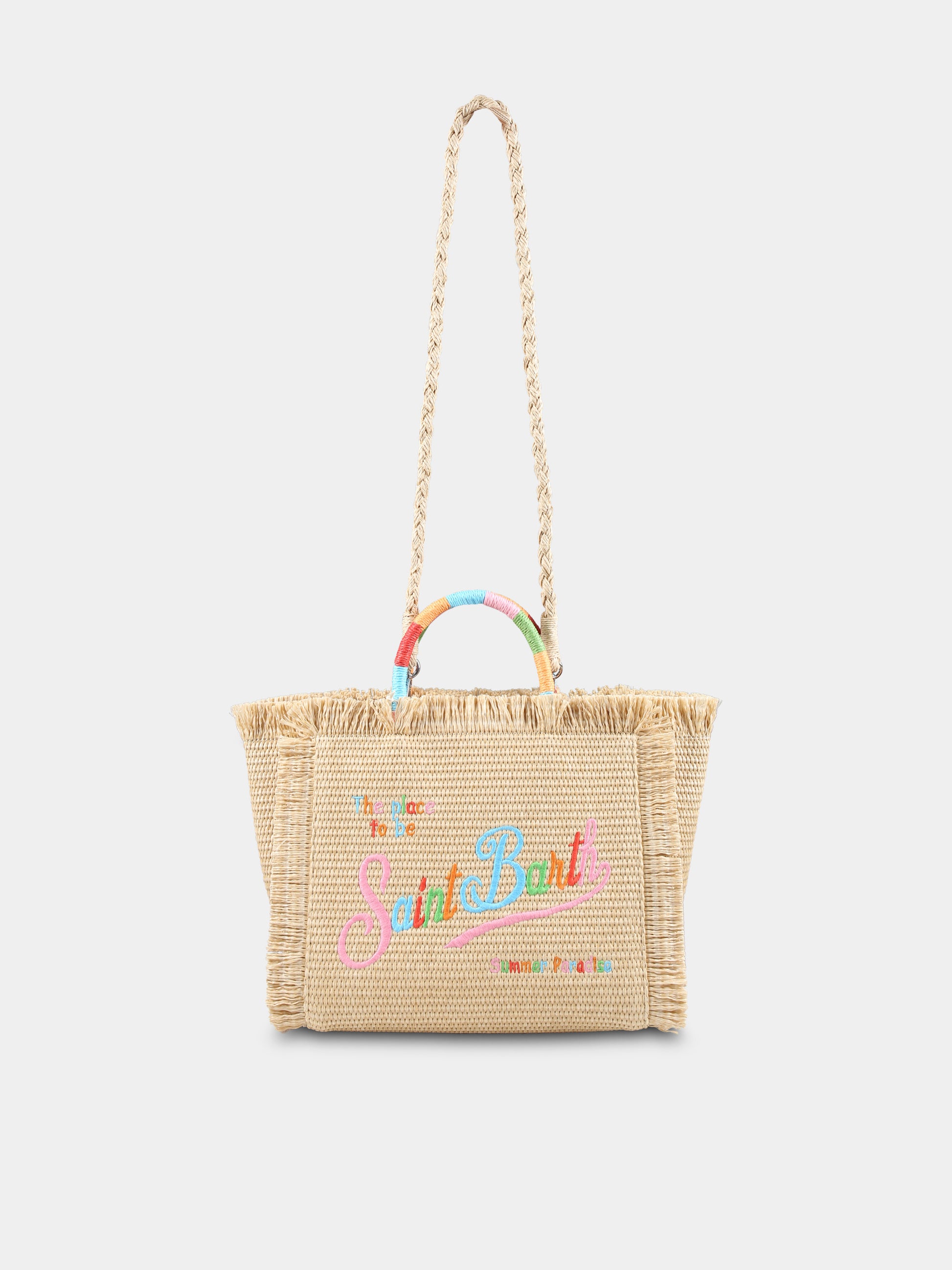 Borsa mare Colette beige per bambina con logo,Mc2 Saint Barth,COL0017 00174H