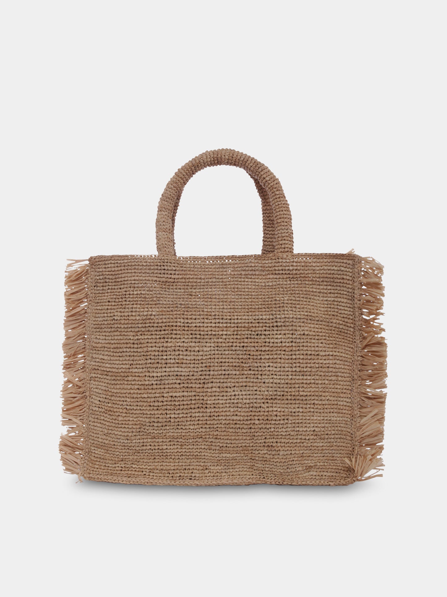 Borsa mare Colette beige per bambina con logo,Mc2 Saint Barth,COL0026 01111H