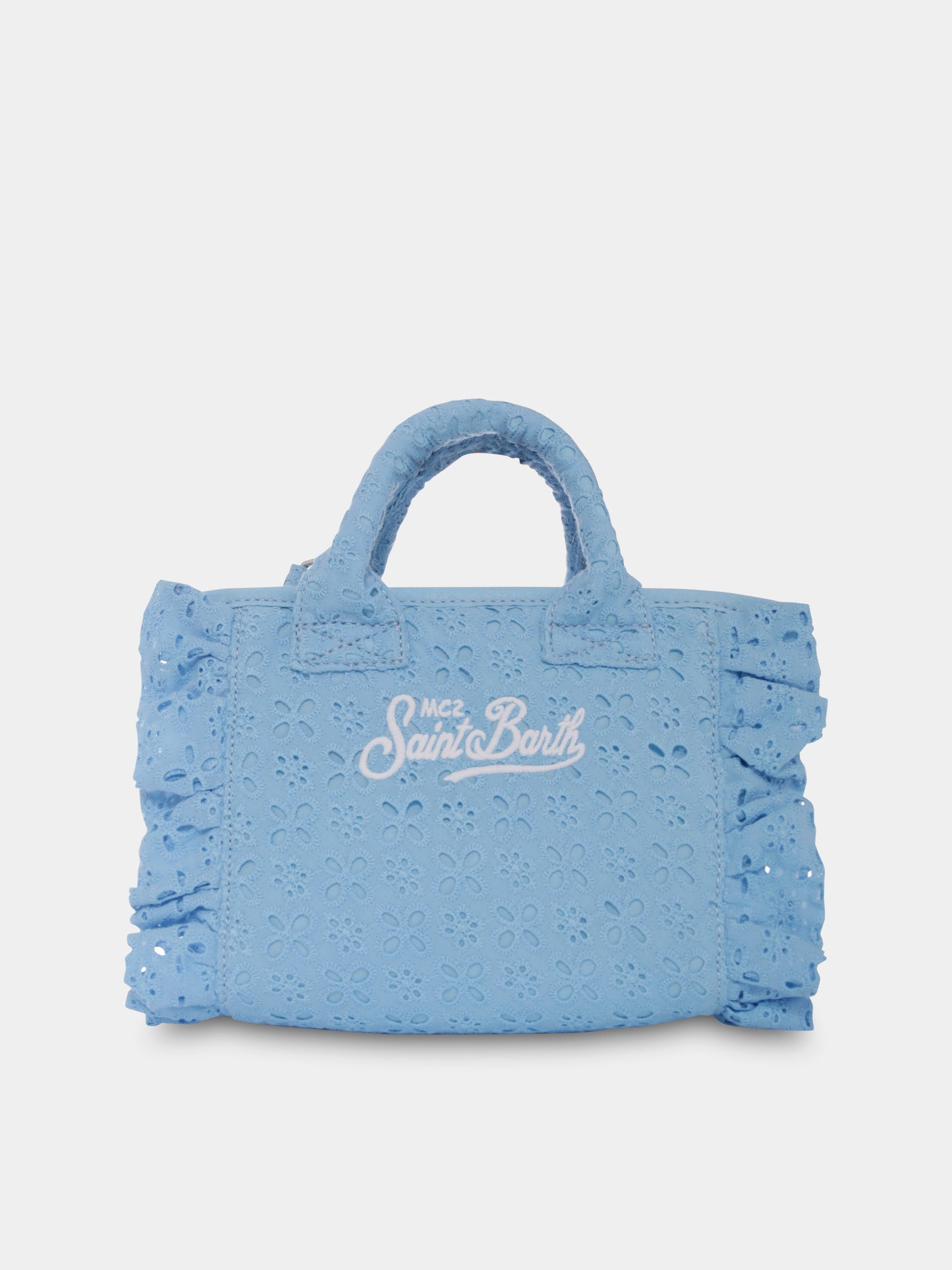 Borsa Vanity Mini celeste per bambina con logo,Mc2 Saint Barth,VAMI018 03804H
