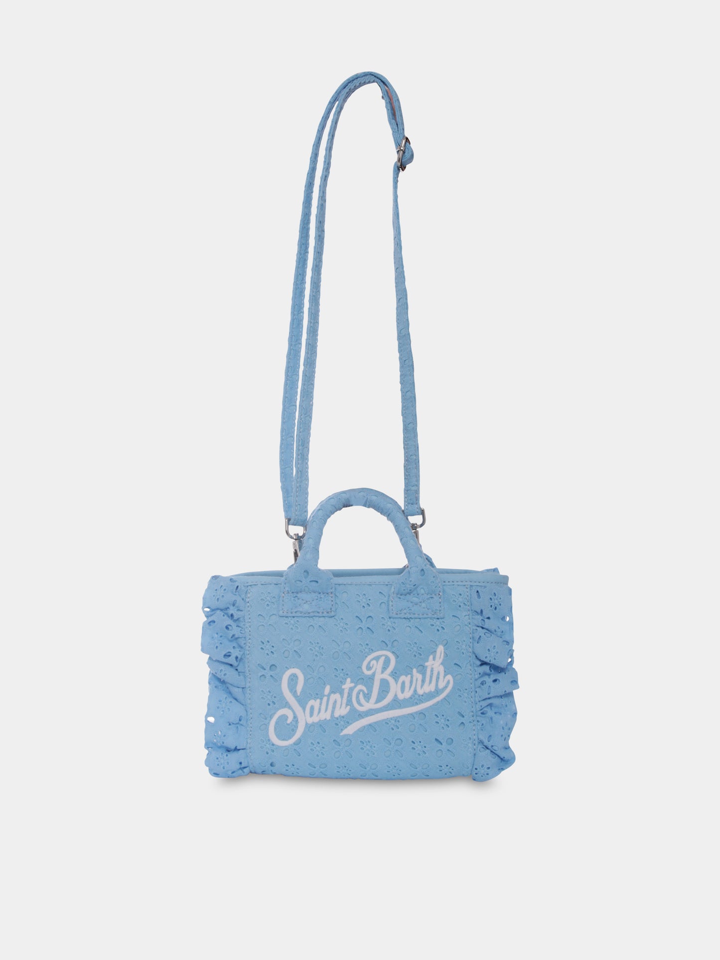 Borsa Vanity Mini celeste per bambina con logo,Mc2 Saint Barth,VAMI018 03804H