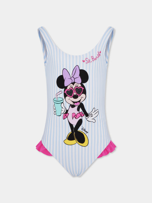 Costume intero celeste per bambina con Minnie,Mc2 Saint Barth,TNA0001 00356H