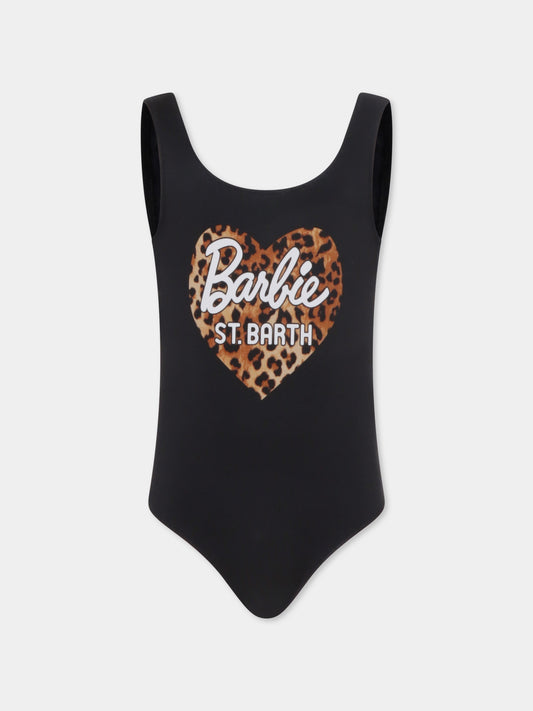Costume intero nero per bambina con cuore,Mc2 Saint Barth,CARA001 03489H