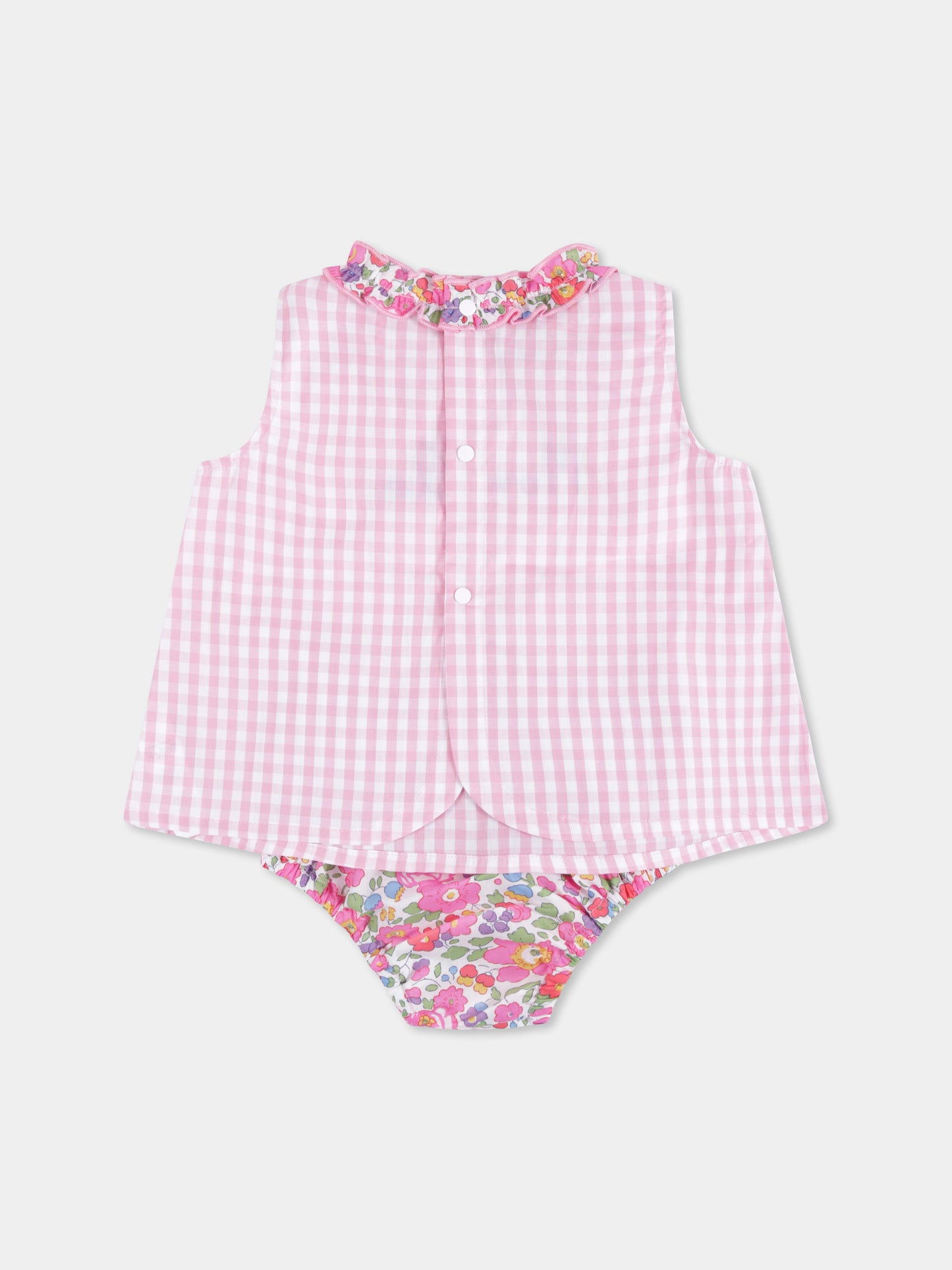Completo rosa per neonata con scritta Monella
