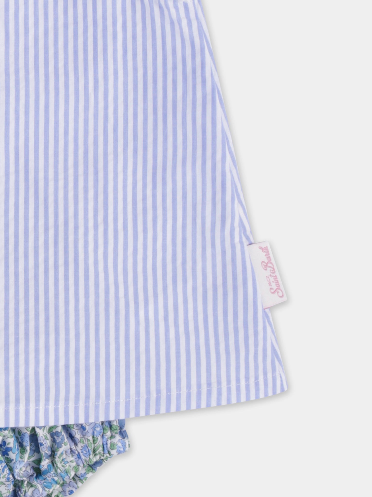 Completo celeste per neonata con scritta