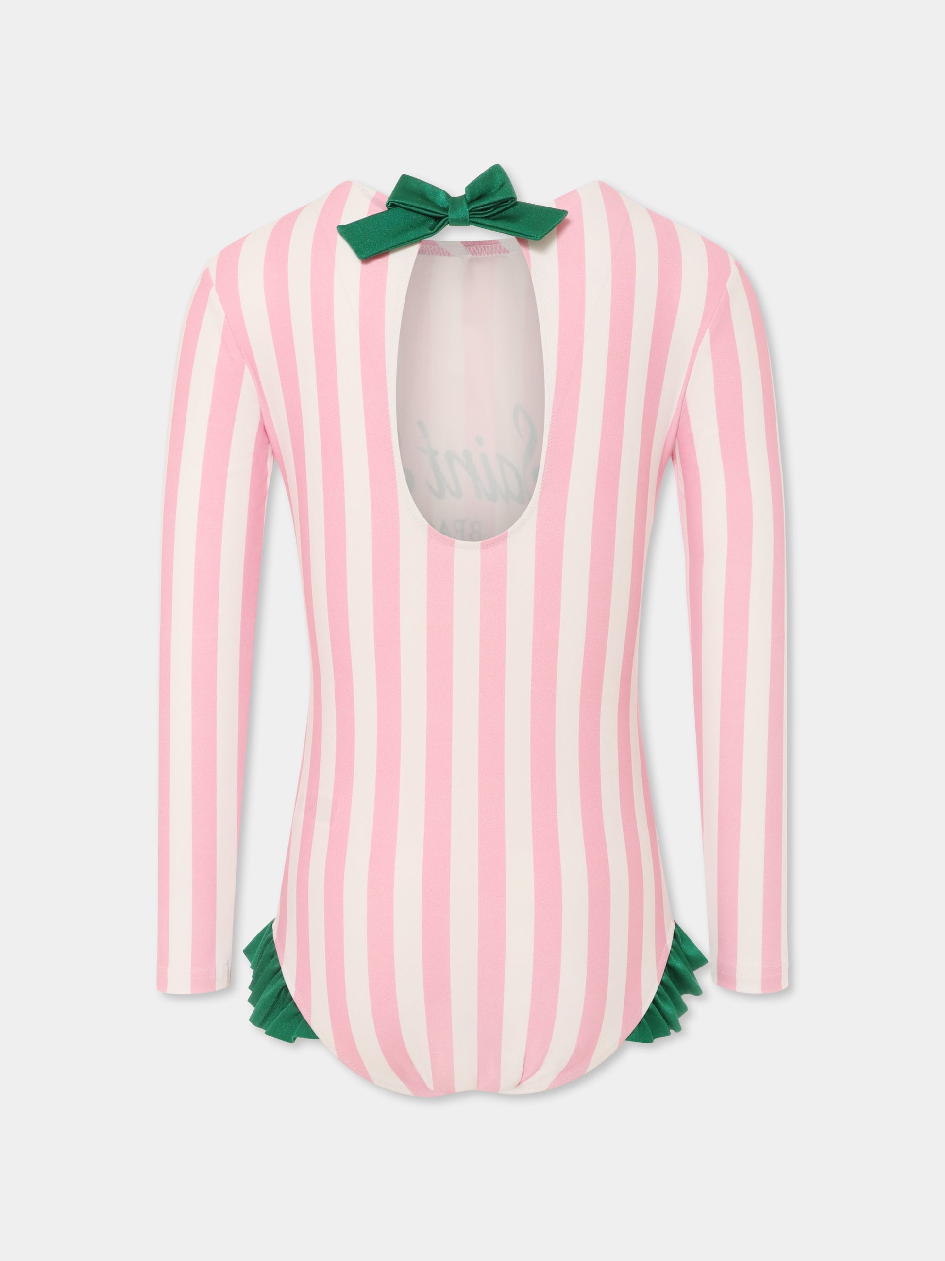 Costume intero rosa per bambina con logo,Mc2 Saint Barth,CRES0001 03758H