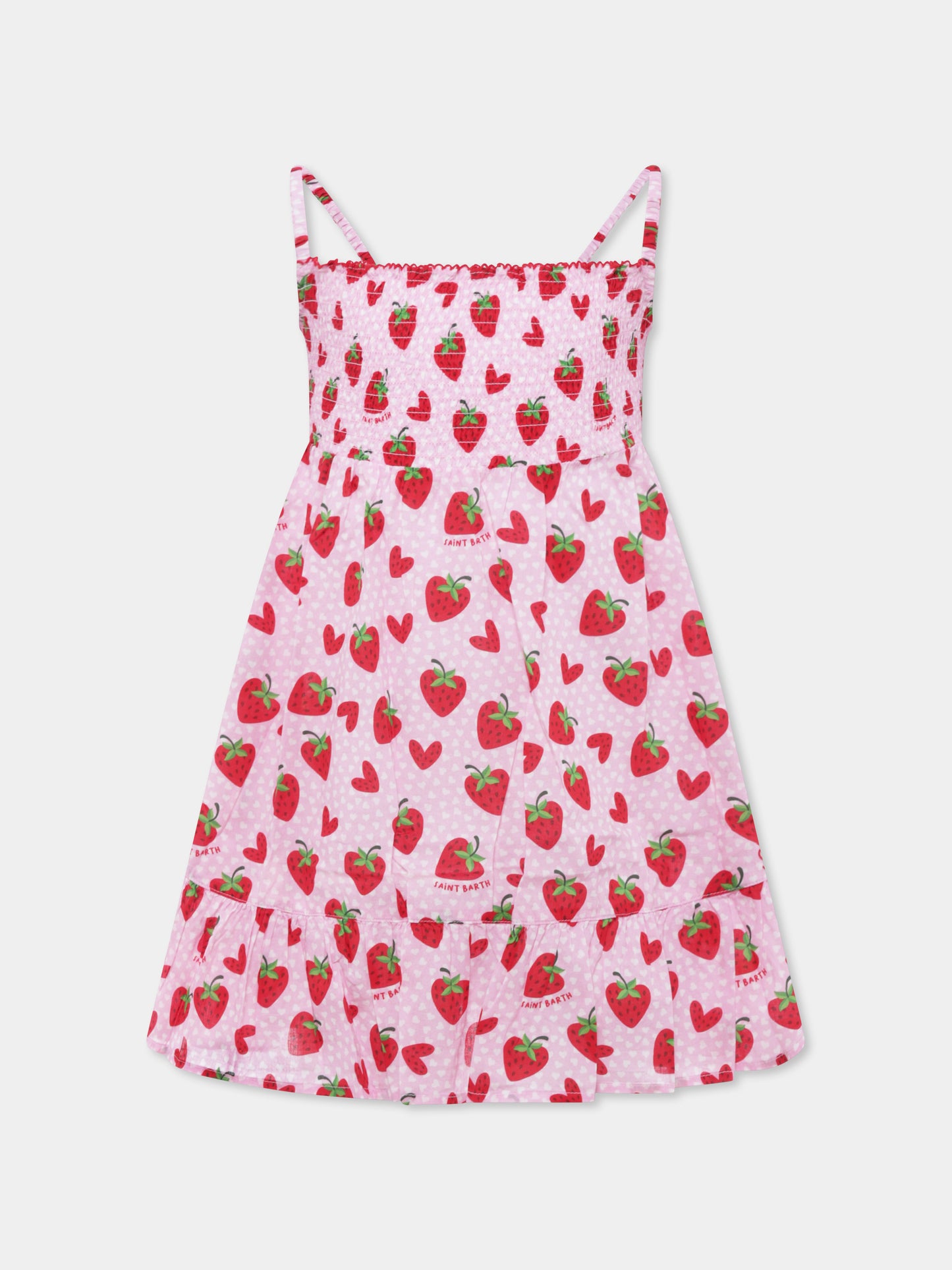 Vestito rosa per bambina con fragole,Mc2 Saint Barth,MKI0001 01321H