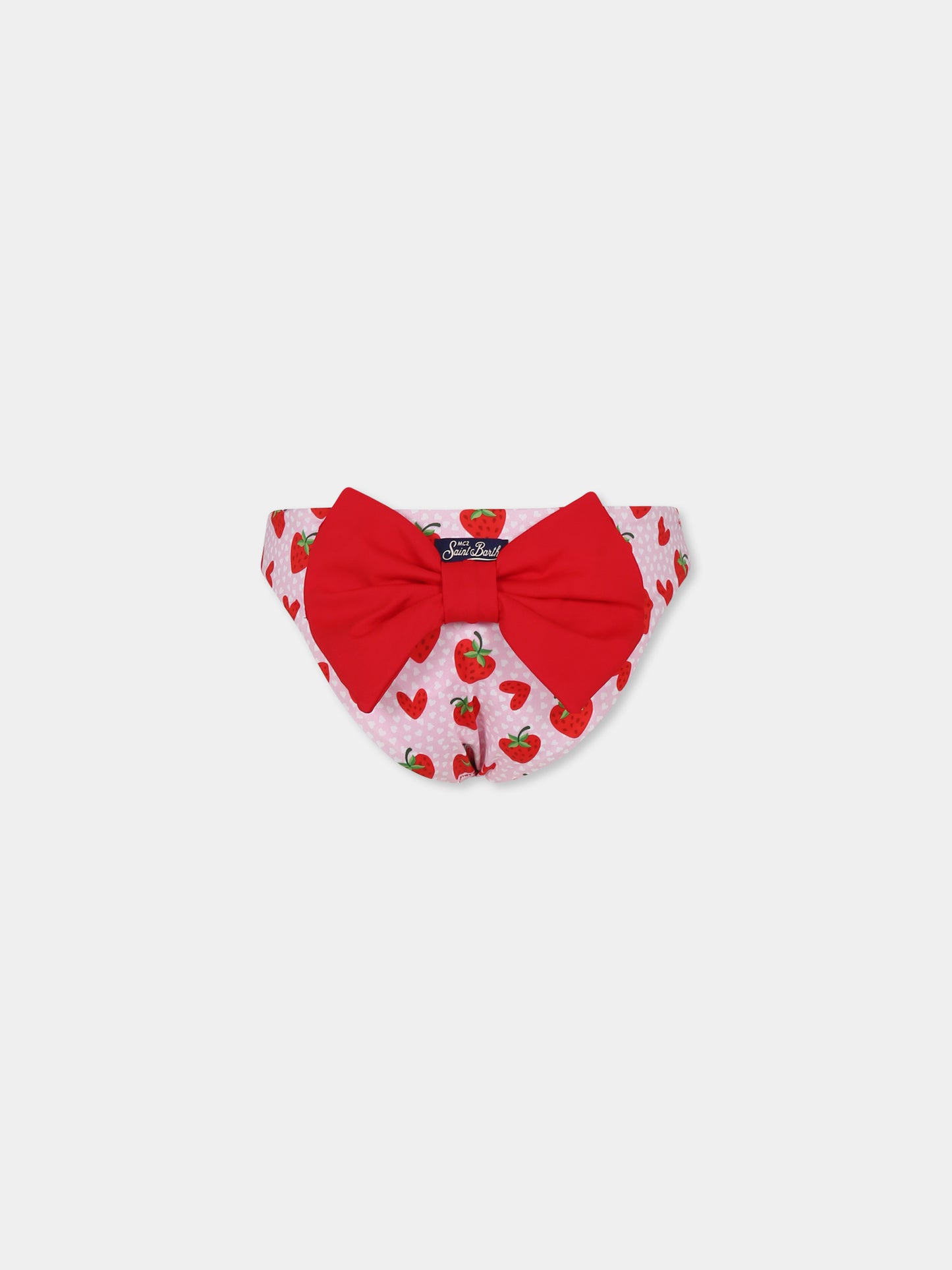 Slip mare rosa per bambina con fragole