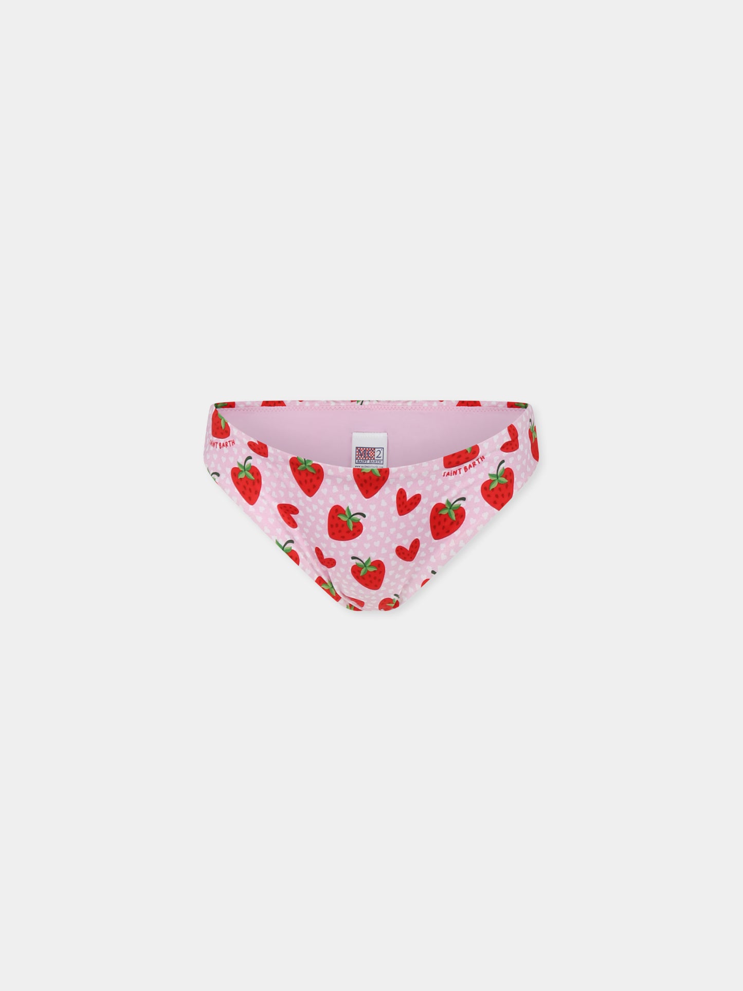 Slip mare rosa per bambina con fragole