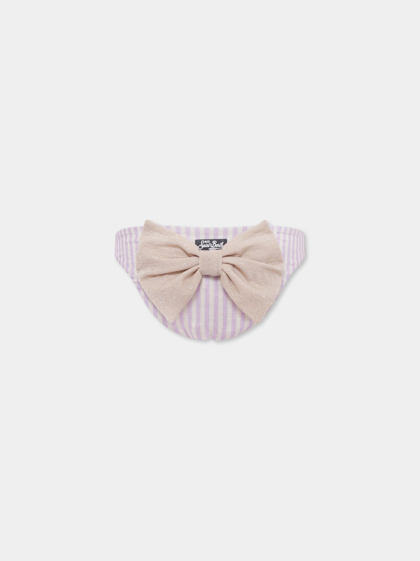 Slip mare lilla per bambina con fiocco