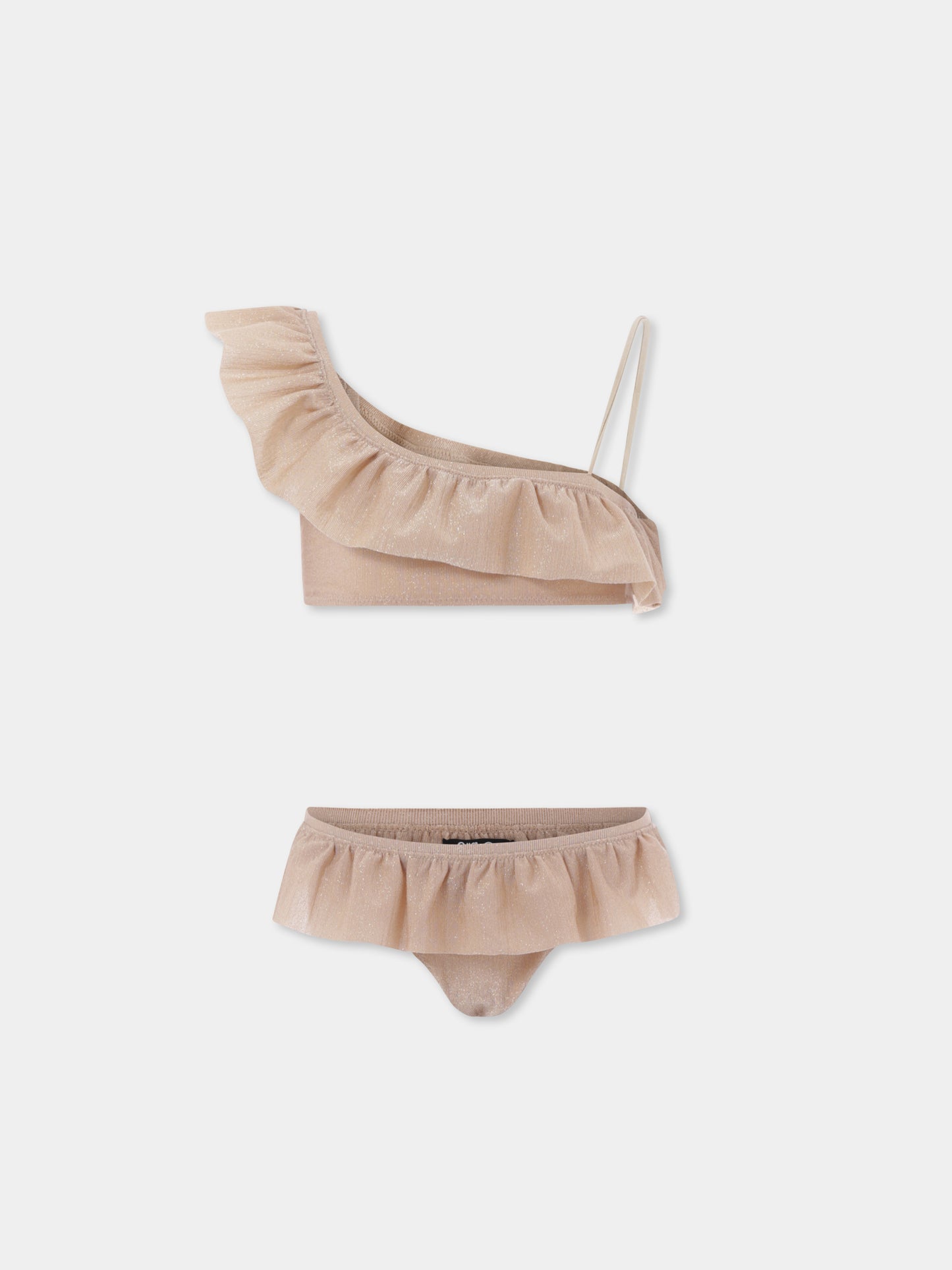 Bikini oro per bambina con logo