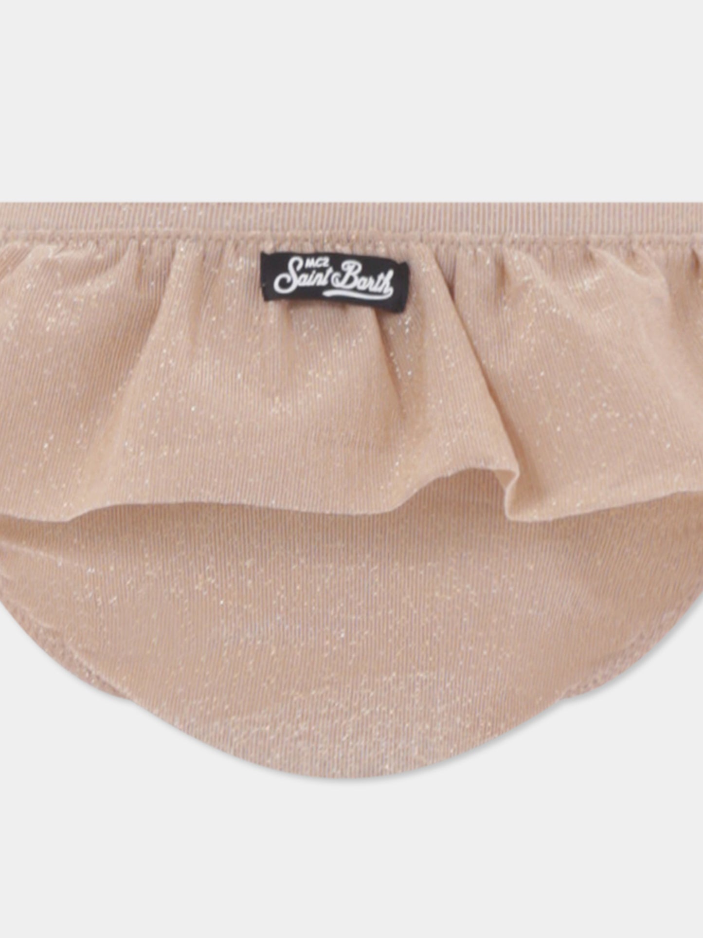 Bikini oro per bambina con logo