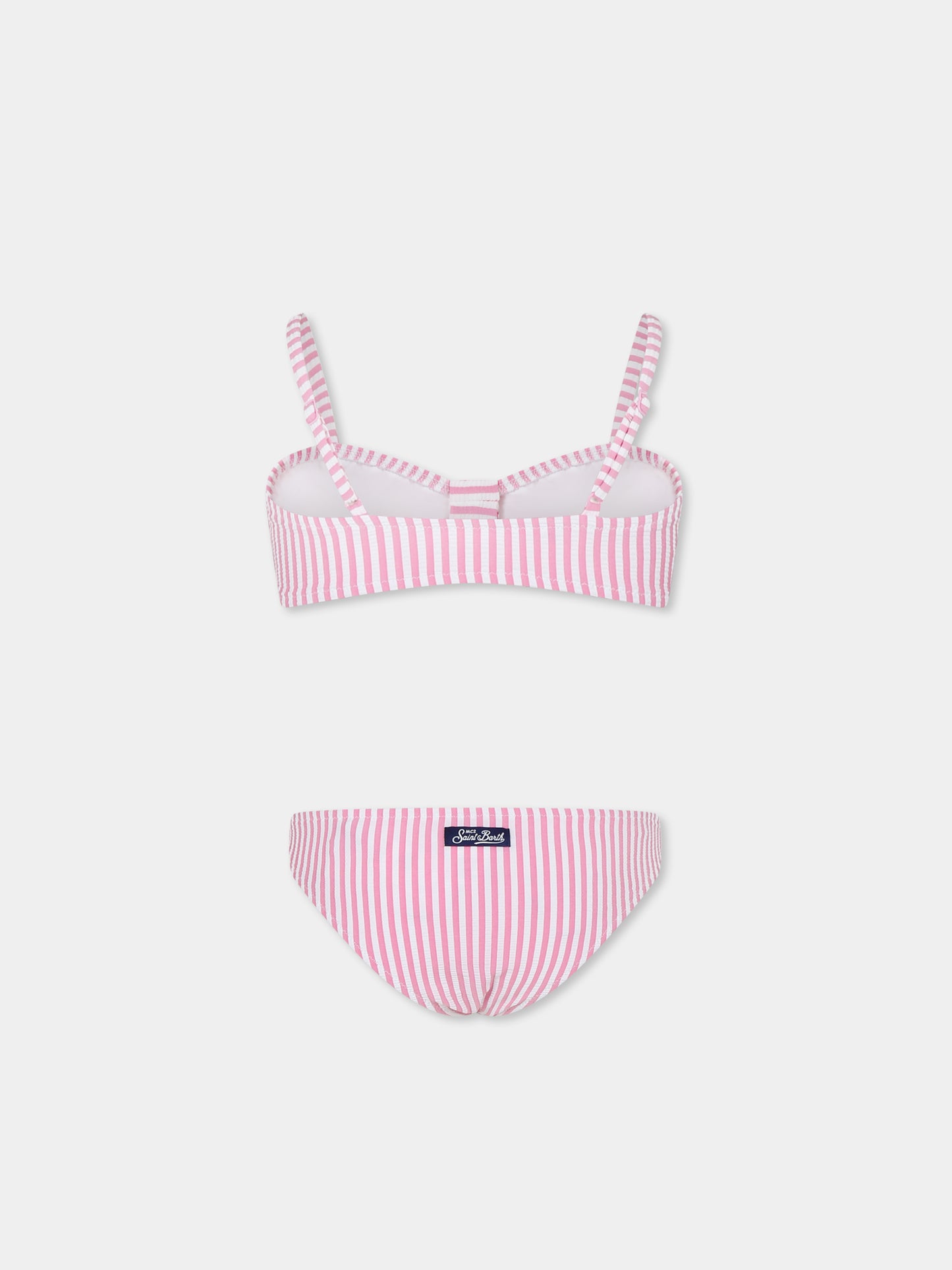 Bikini rosa per bambina con fiocco