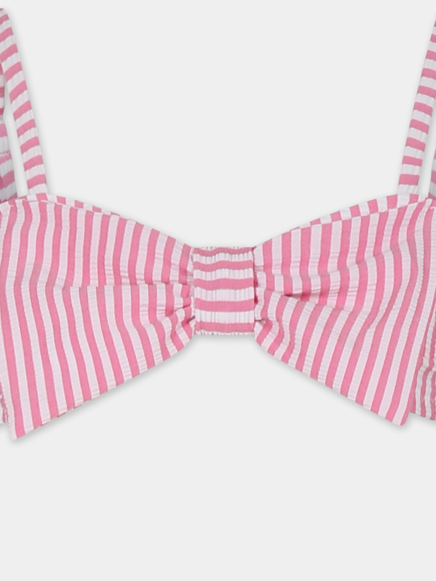 Bikini rosa per bambina con fiocco