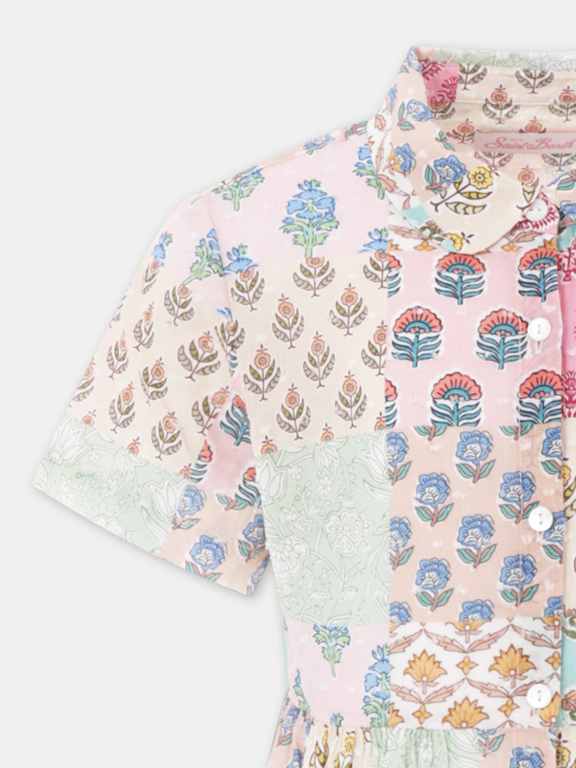 Vestito multicolor per bambina con stampa patchwork,Mc2 Saint Barth,MSS0001 02328H