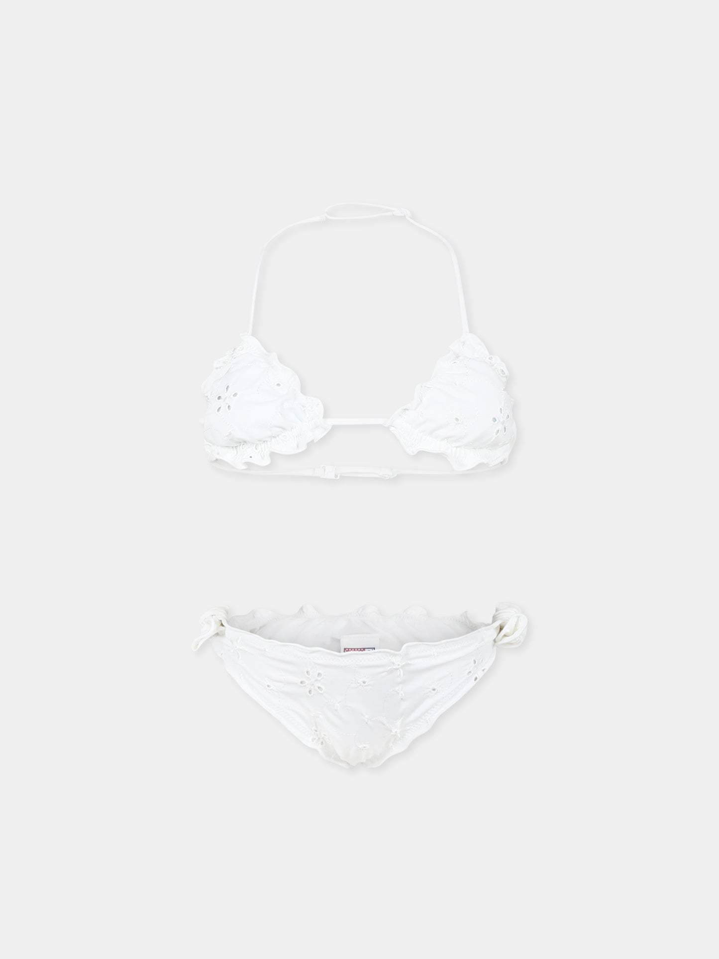 Bikini bianco per bambina con fiori