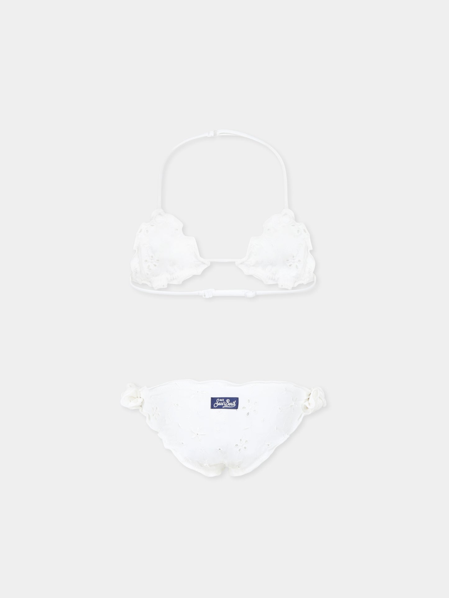 Bikini bianco per bambina con fiori