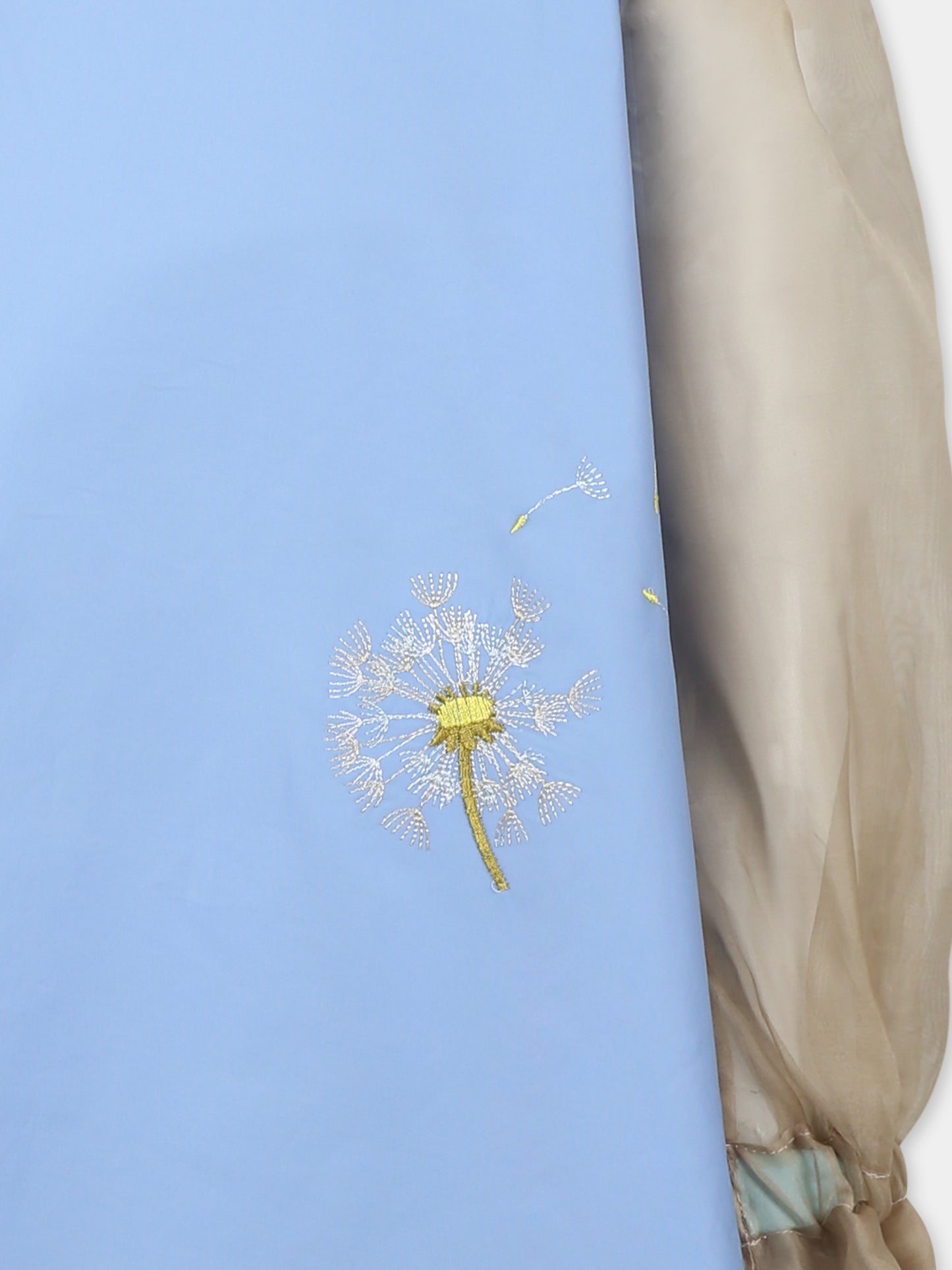 Vestito celeste per bambina con fiori,Pangolini Kids,DANDELION BLUE