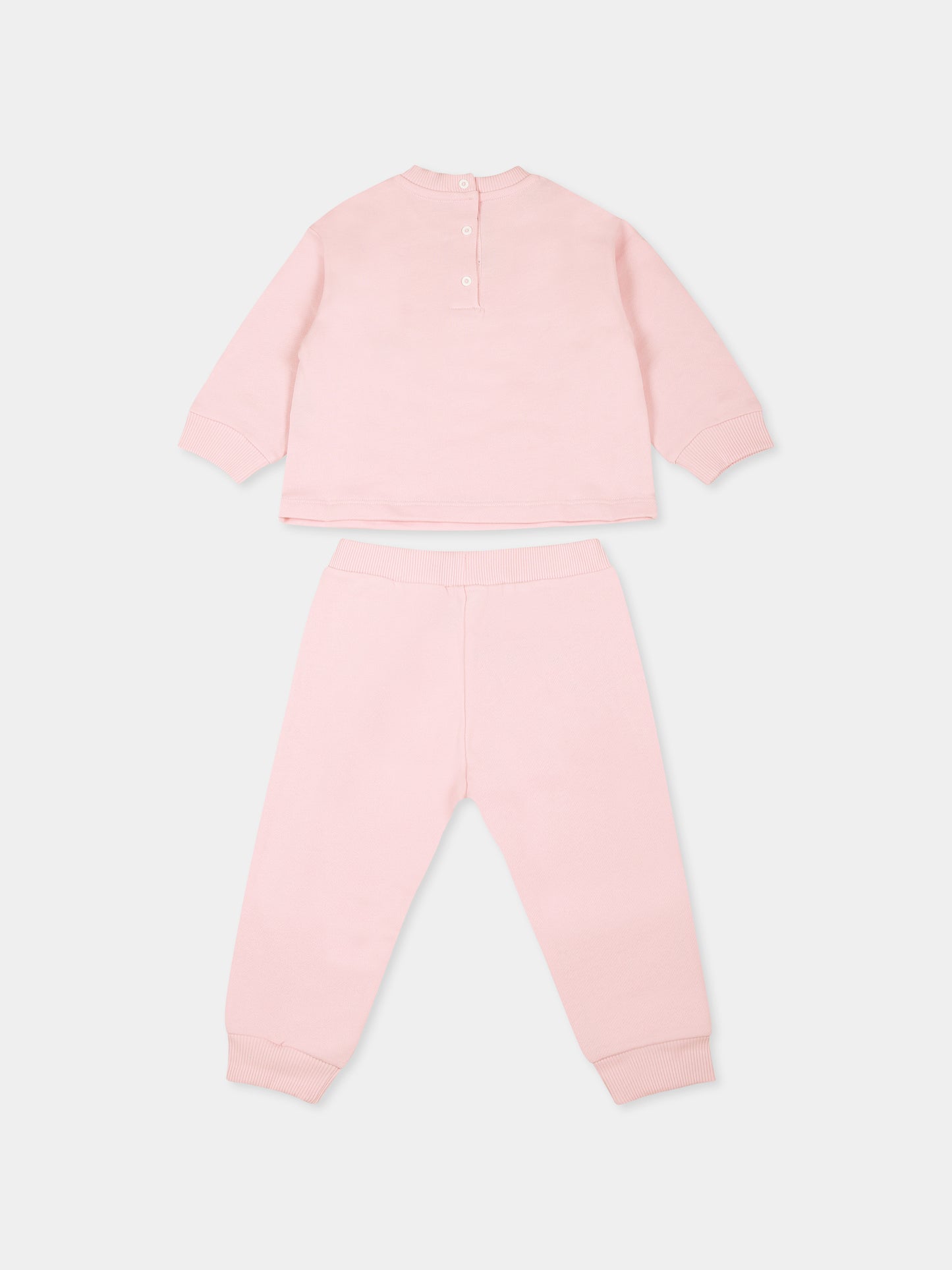 Completo rosa per neonata con logo