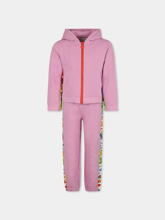 Completo rosa per bambina con logo,Stella Mccartney Kids,TU3B00 Z0499 50G