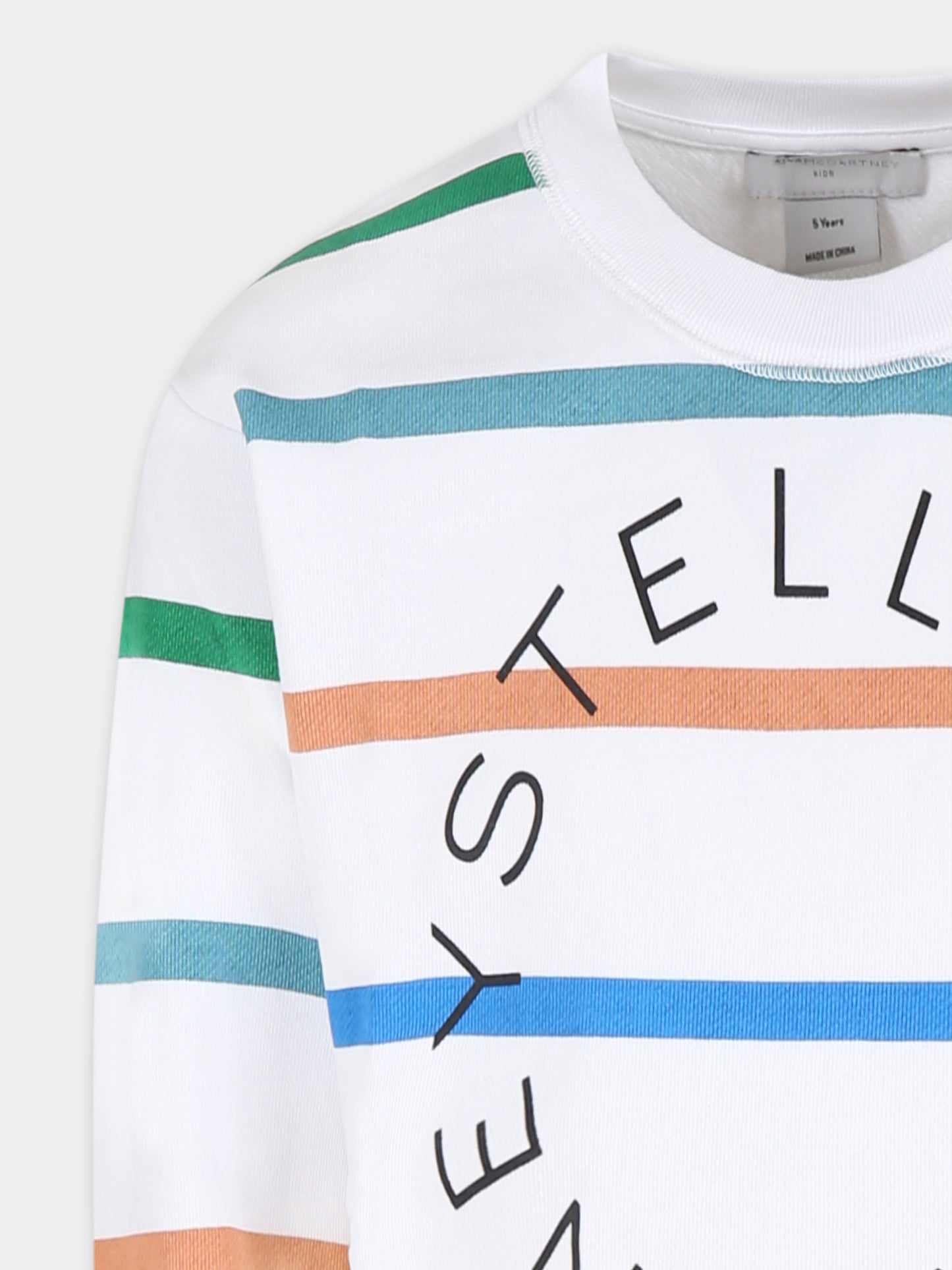 Felpa bianca per bambino con logo,Stella Mccartney Kids,TU4Q10 Z1741 100MC