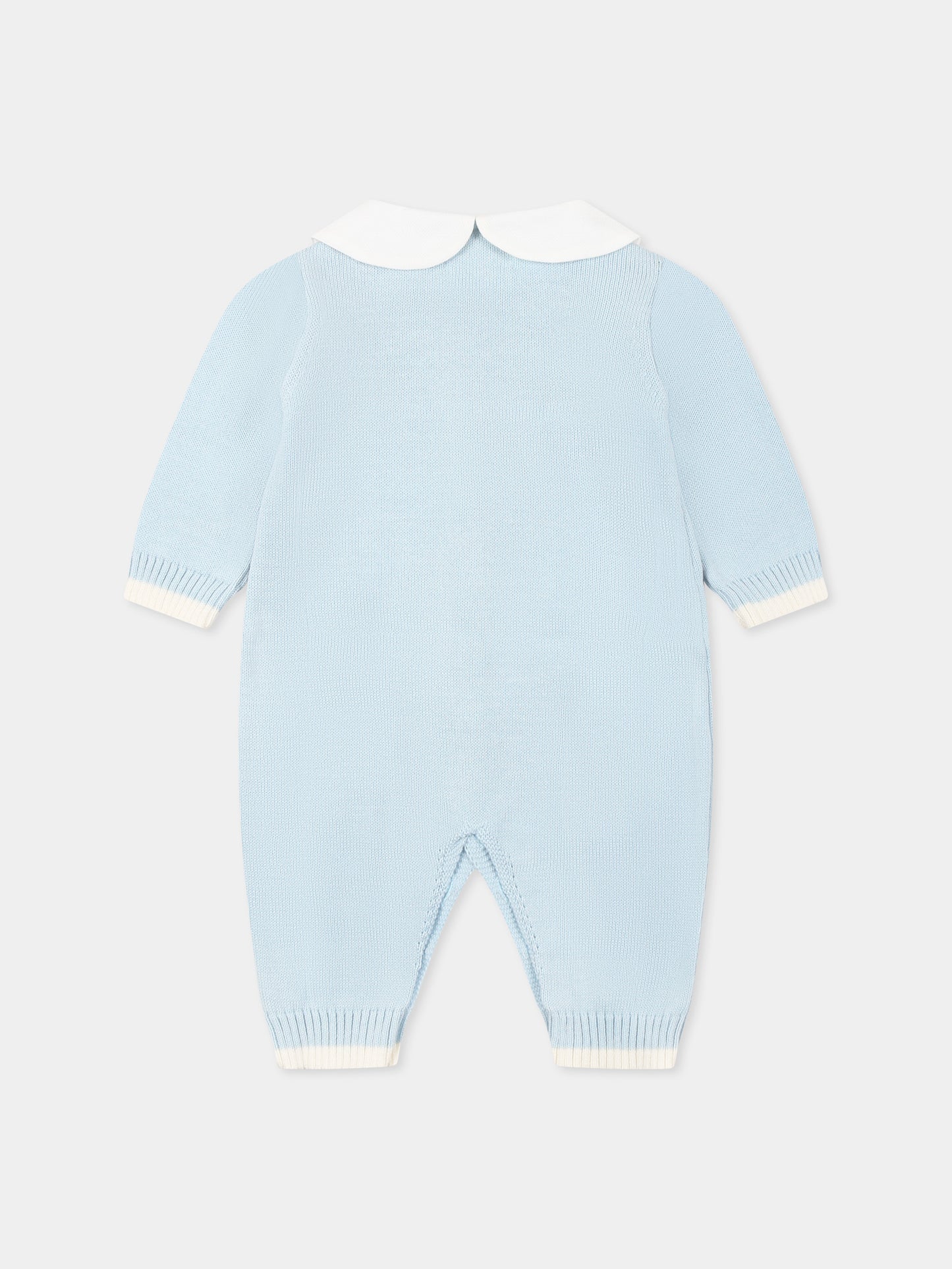 Tutina celeste per neonato con api e logo