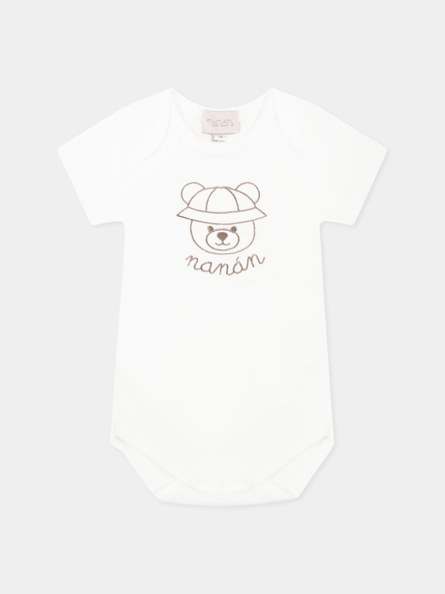 Body bianco per neonato con orsetto