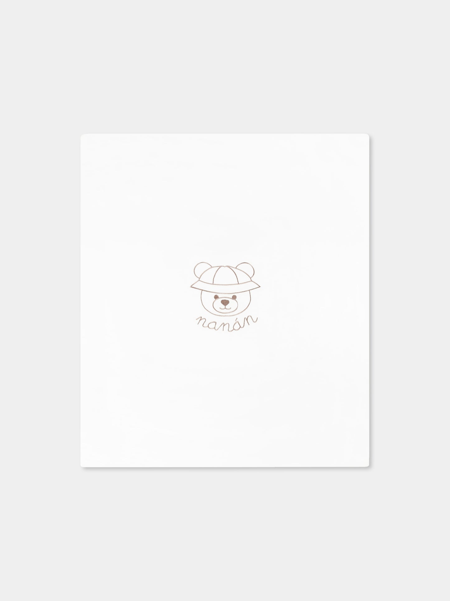 Coperta bianca per neonato con orsetto