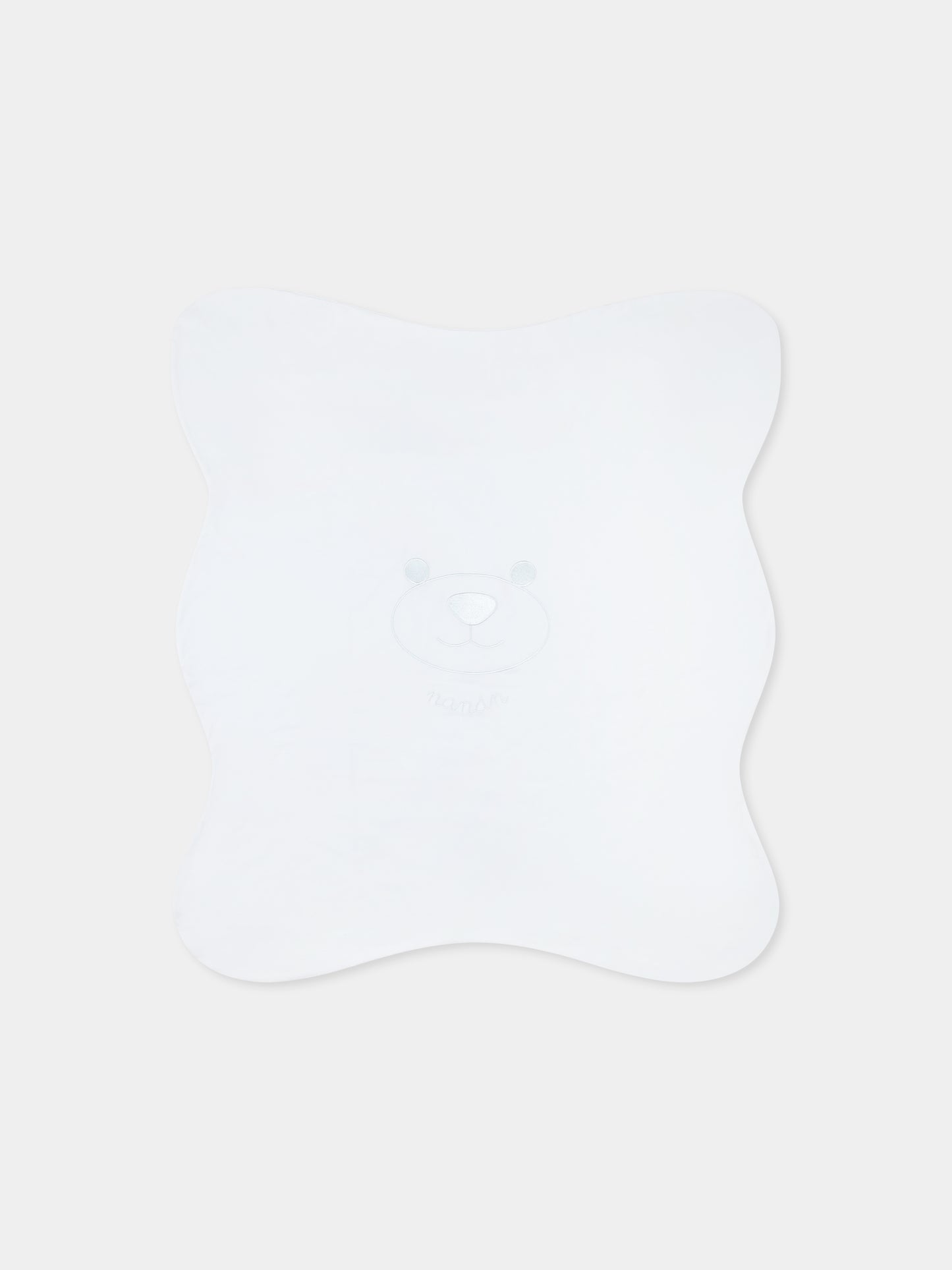 Coperta celeste per neonato con orsetto