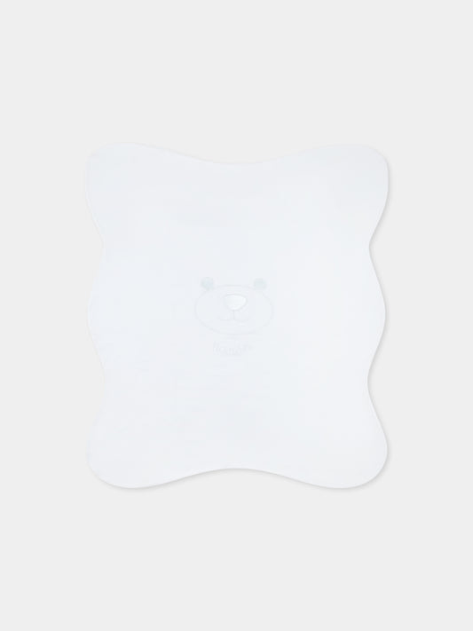 Coperta celeste per neonato con orsetto