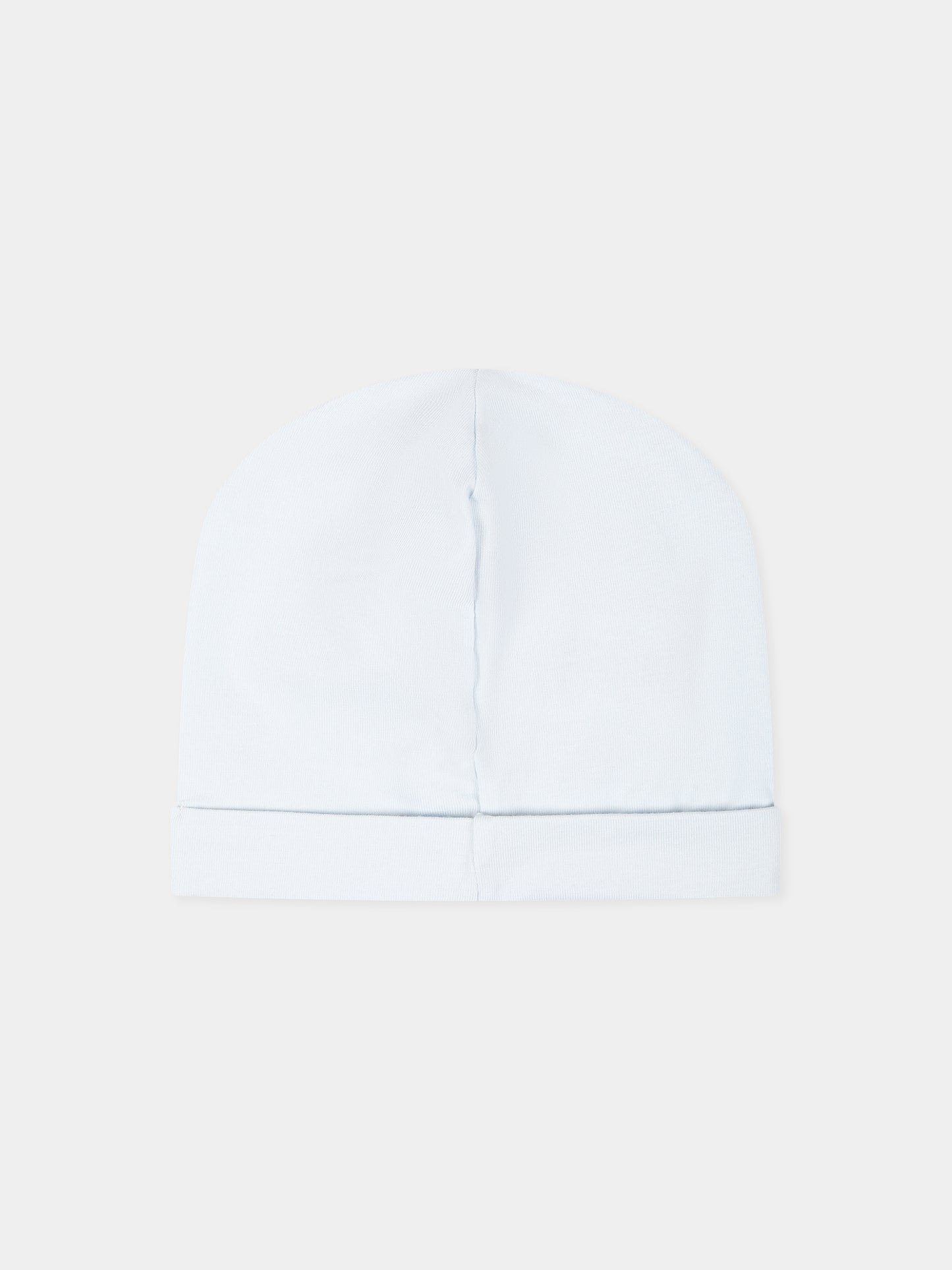 Cappello celeste per neonato con logo