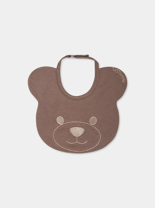 Bavaglino marrone per neonato con orso,Nanán,E25110M