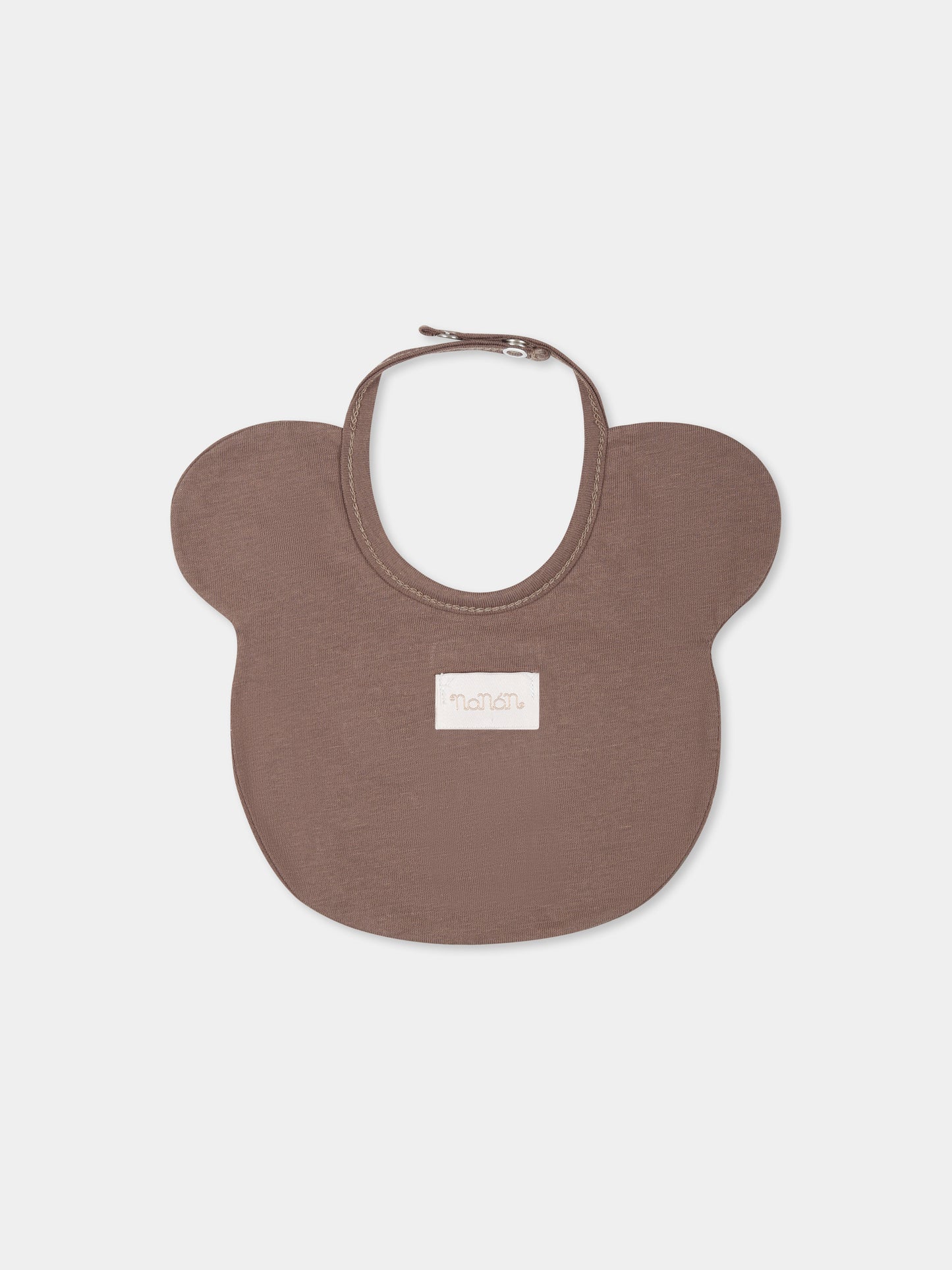 Bavaglino marrone per neonato con orso,Nanán,E25110M