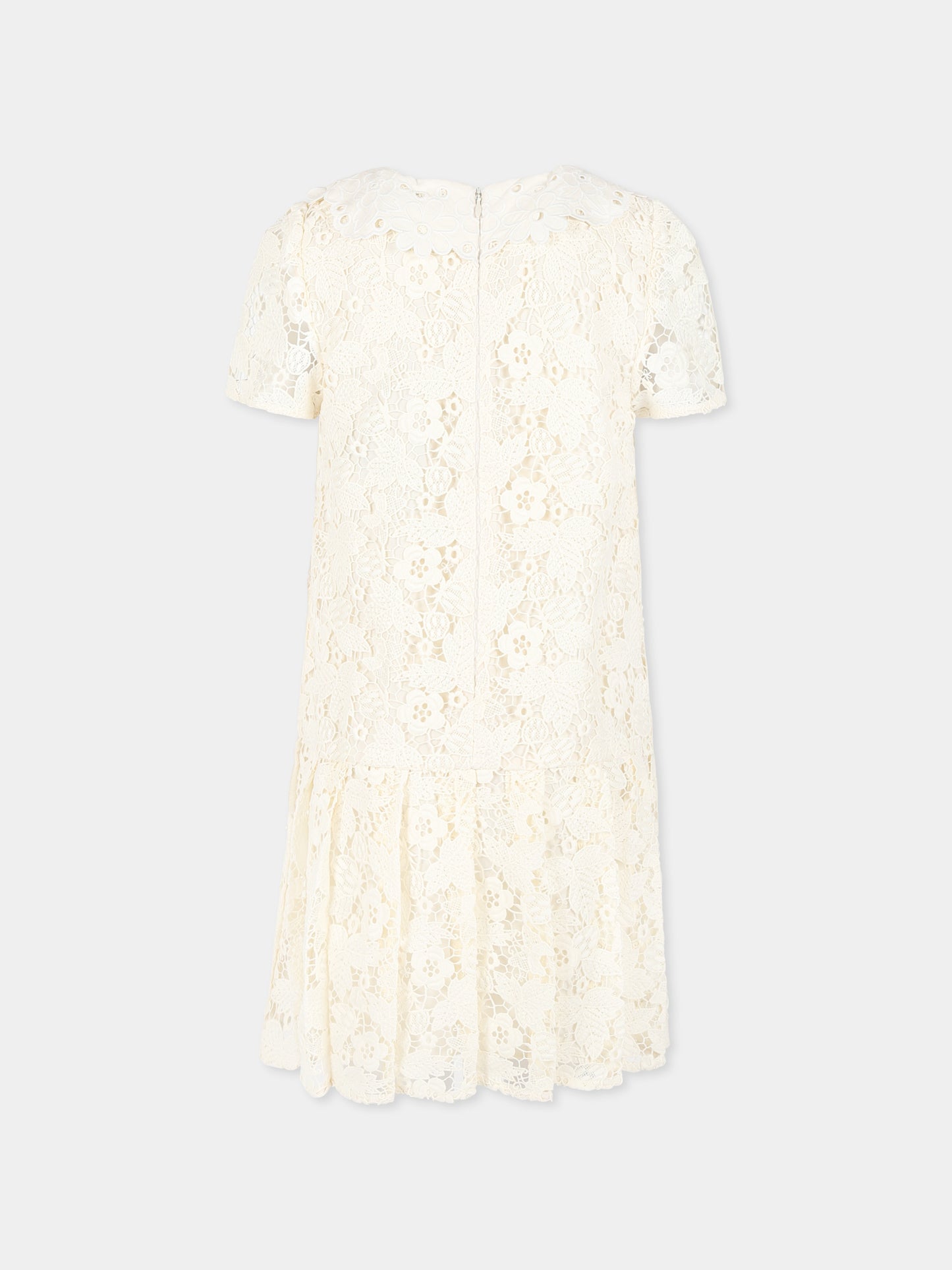 Vesito avorio per bambina con fiocco,Self-portrait,SS25 709S C CREAM