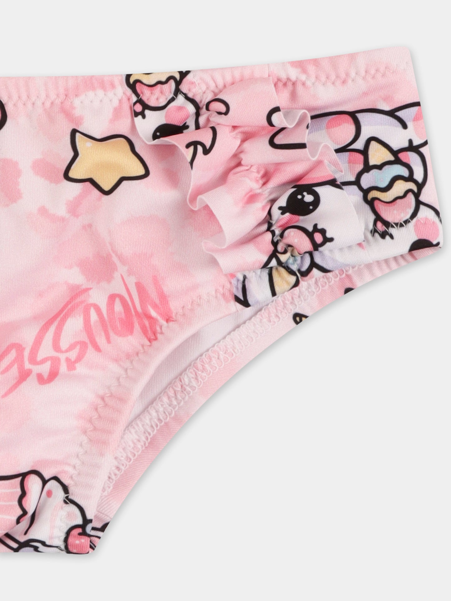 Slip mare rosa per neonata con unicorno all over