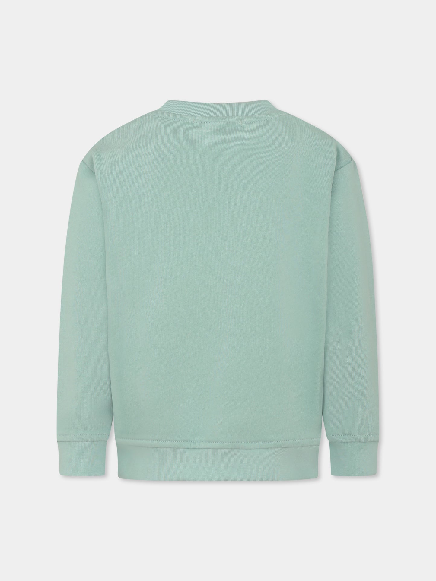 Felpa verde per bambina con bambola,Mousse Kids,SKFG374M