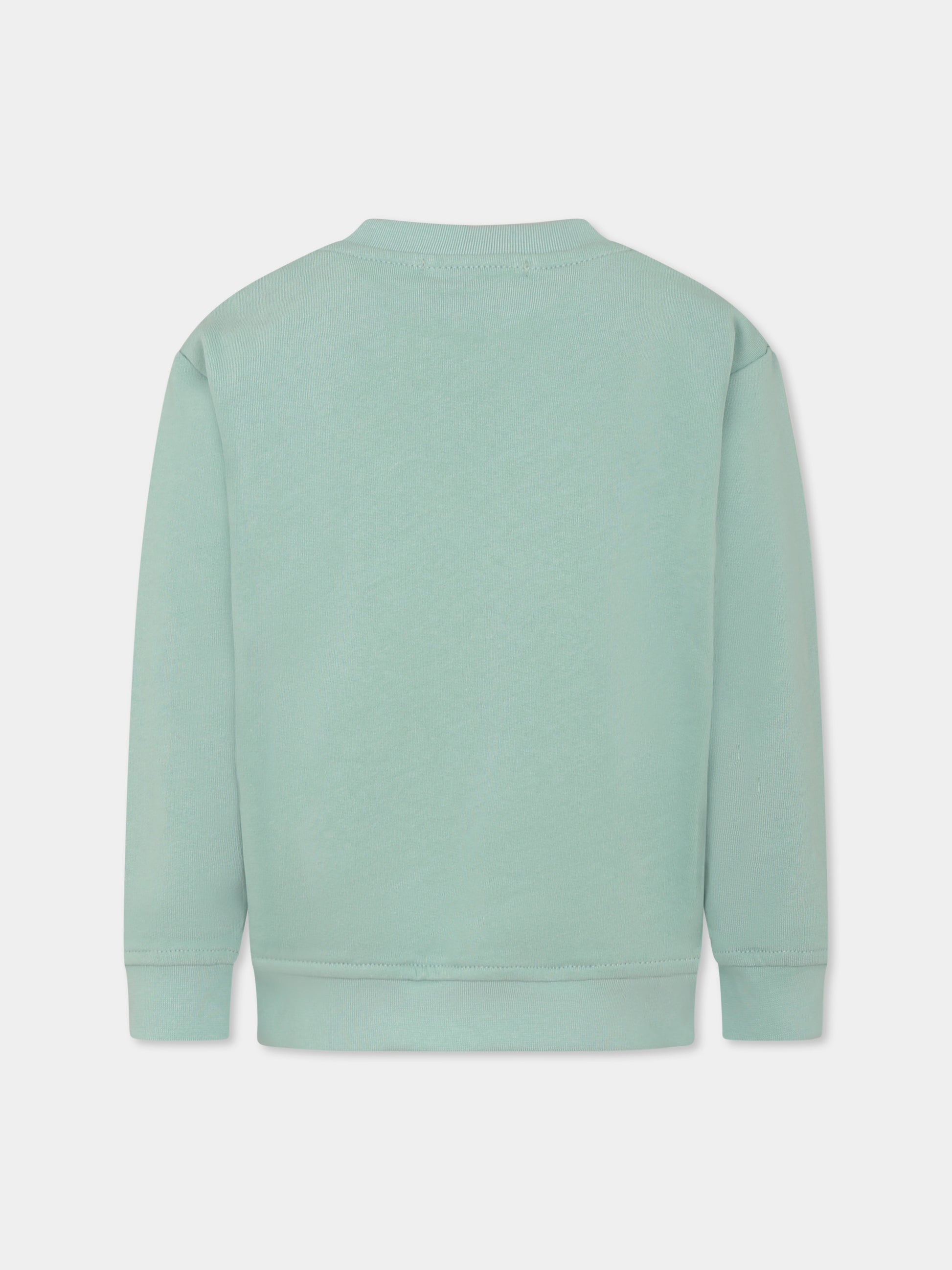 Felpa verde per bambina con bambola,Mousse Kids,SKFG374M