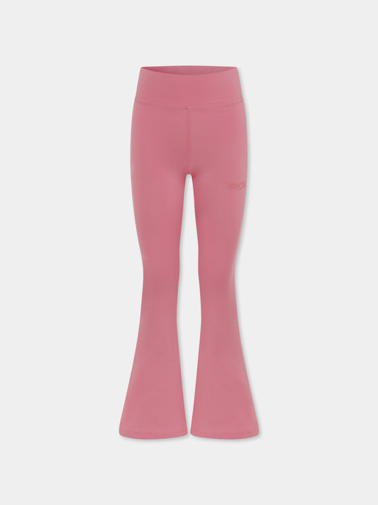 Leggings rosa per bambina con logo