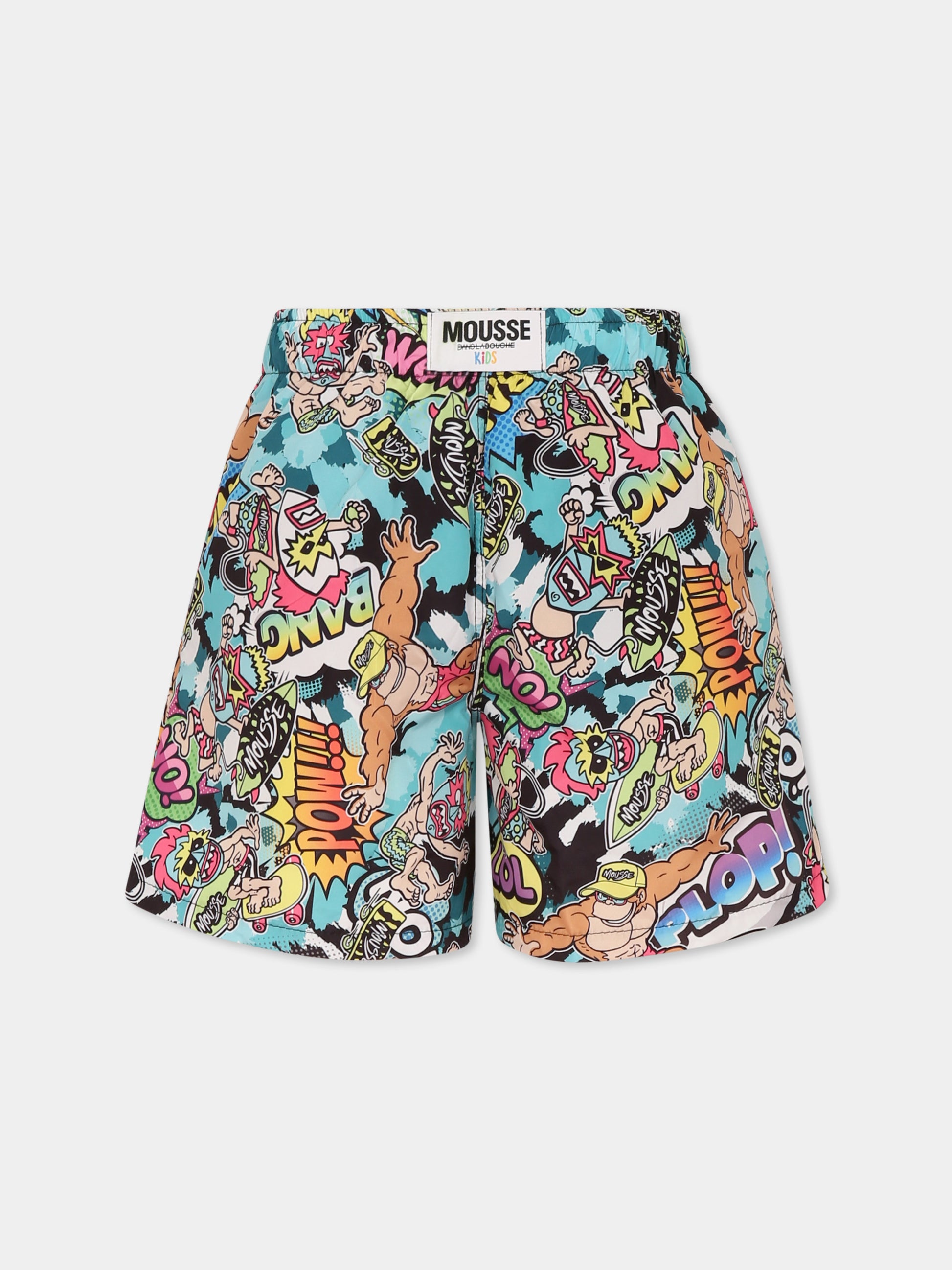 Boxer mare multicolor per bamibno con scimmia e mostri maori,Mousse Kids,SKSB383